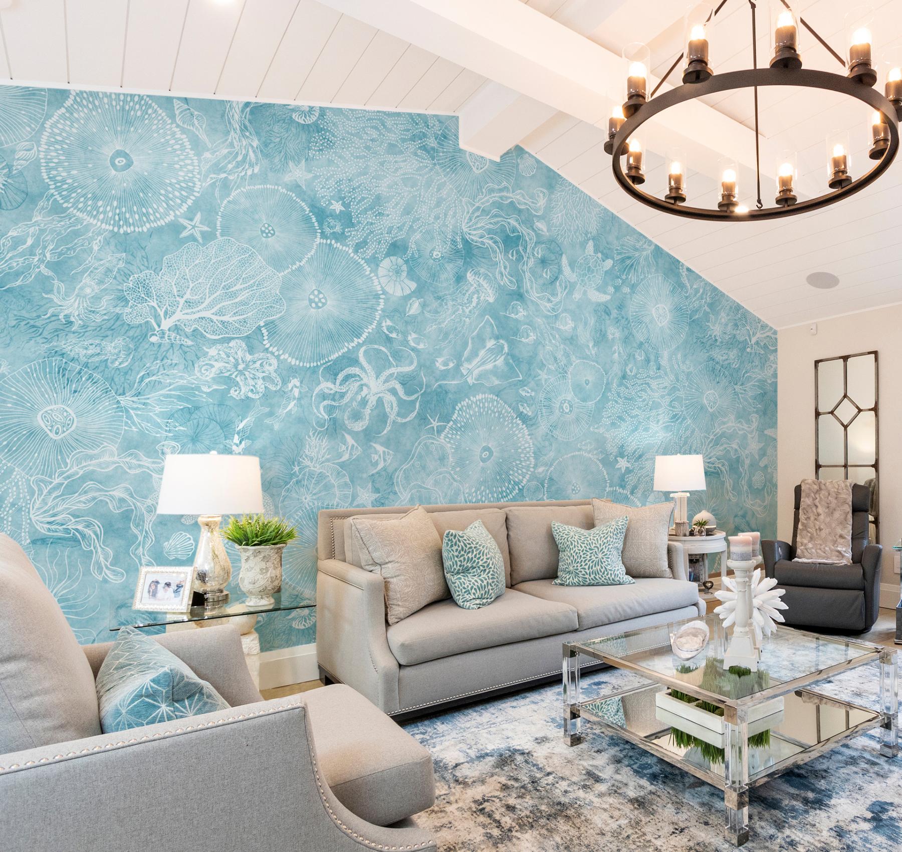 Aqua Marine Life Ocean Wallpaper Mural