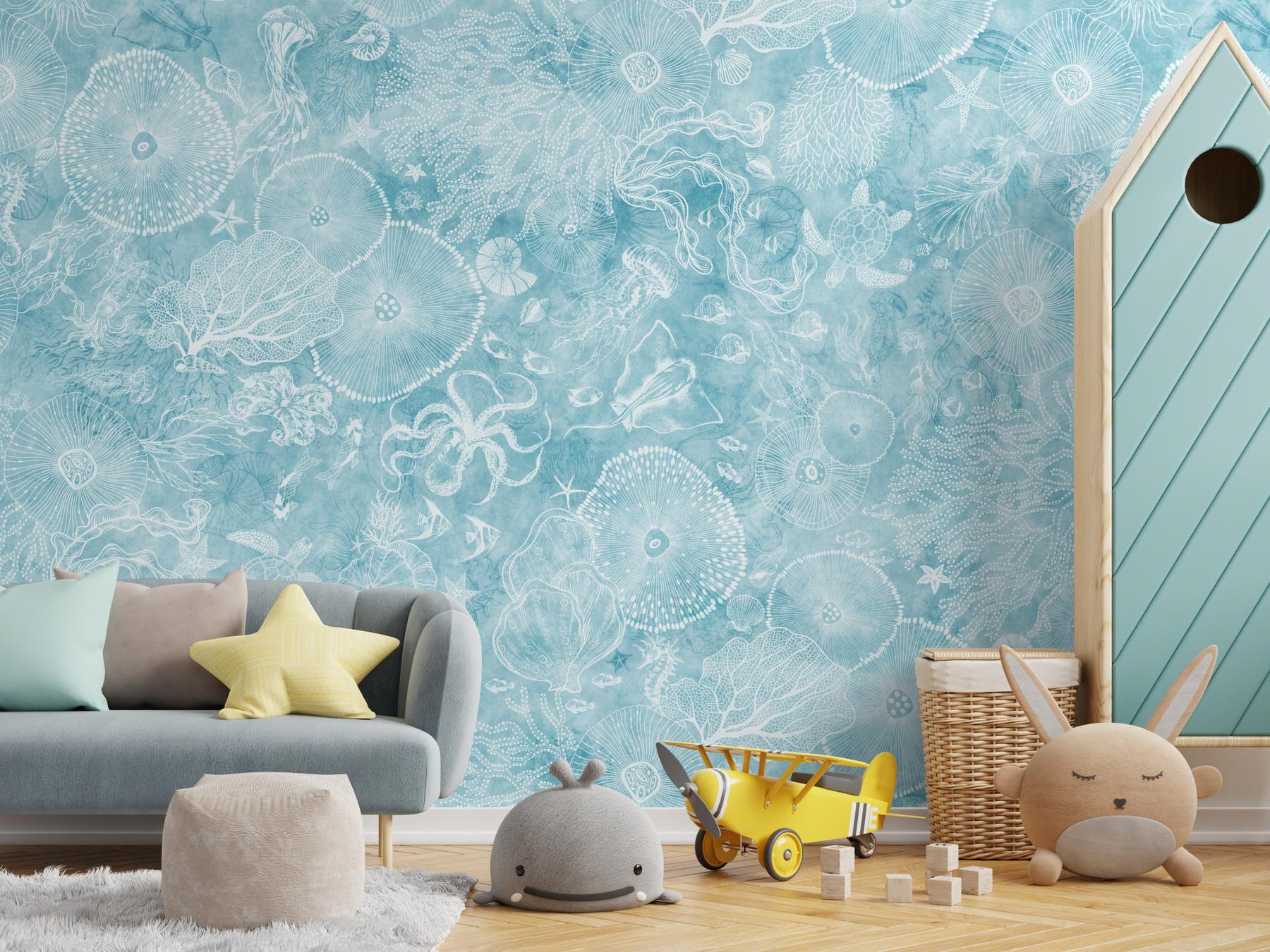 Aqua Marine Life Ocean Wallpaper Mural