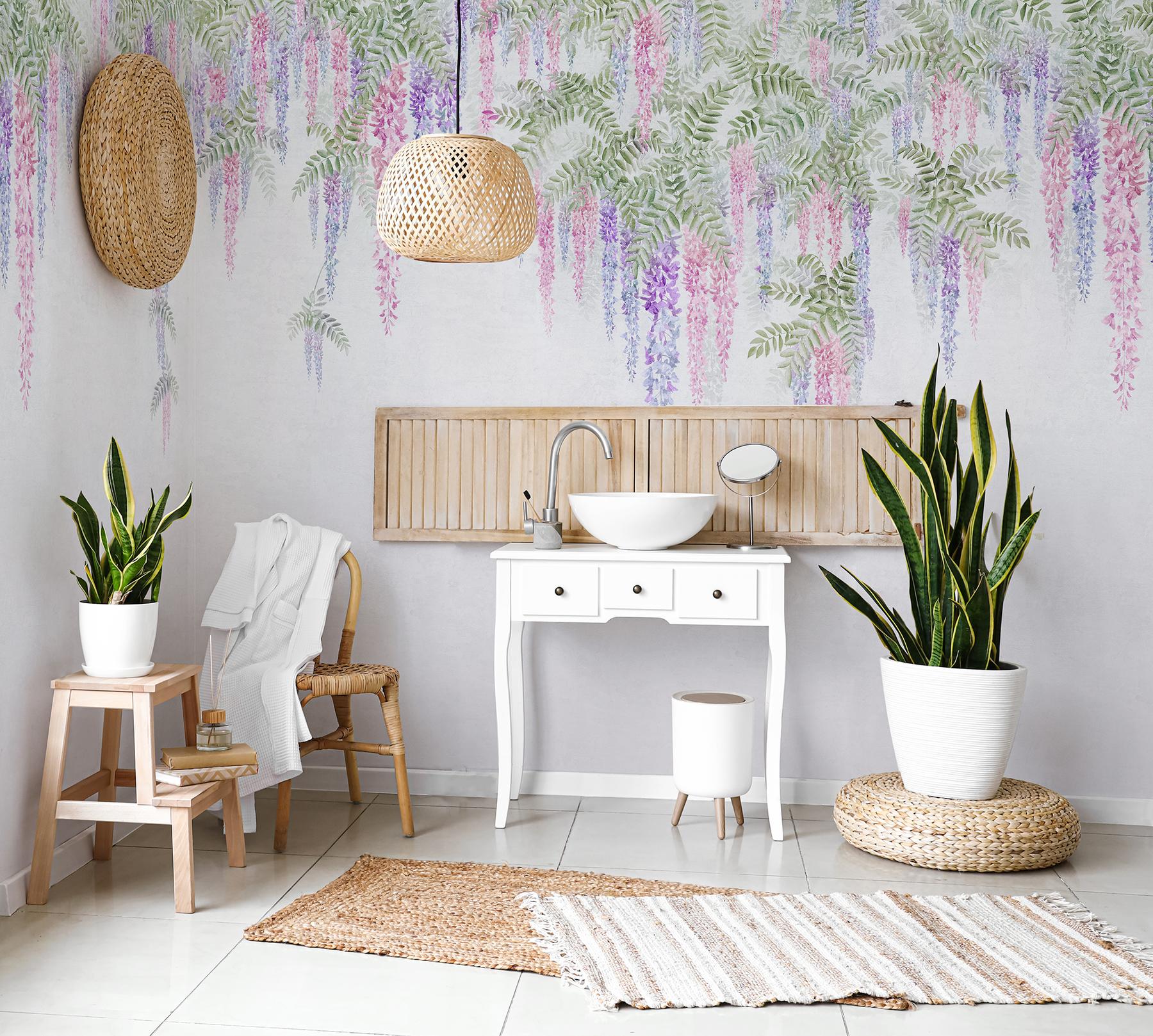 Soft Wisteria Elegance Wallpaper Mural