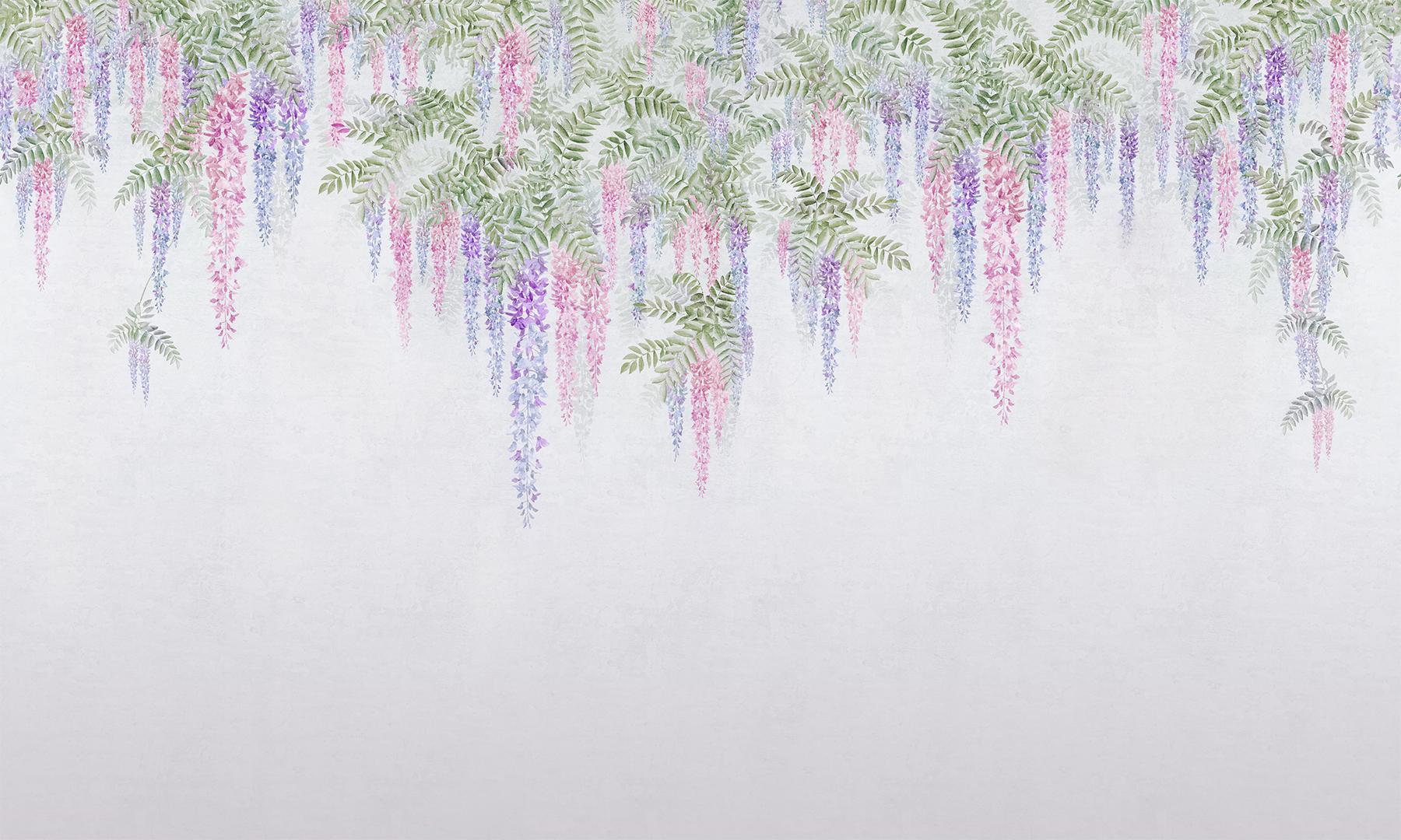 Soft Wisteria Elegance Wallpaper Mural