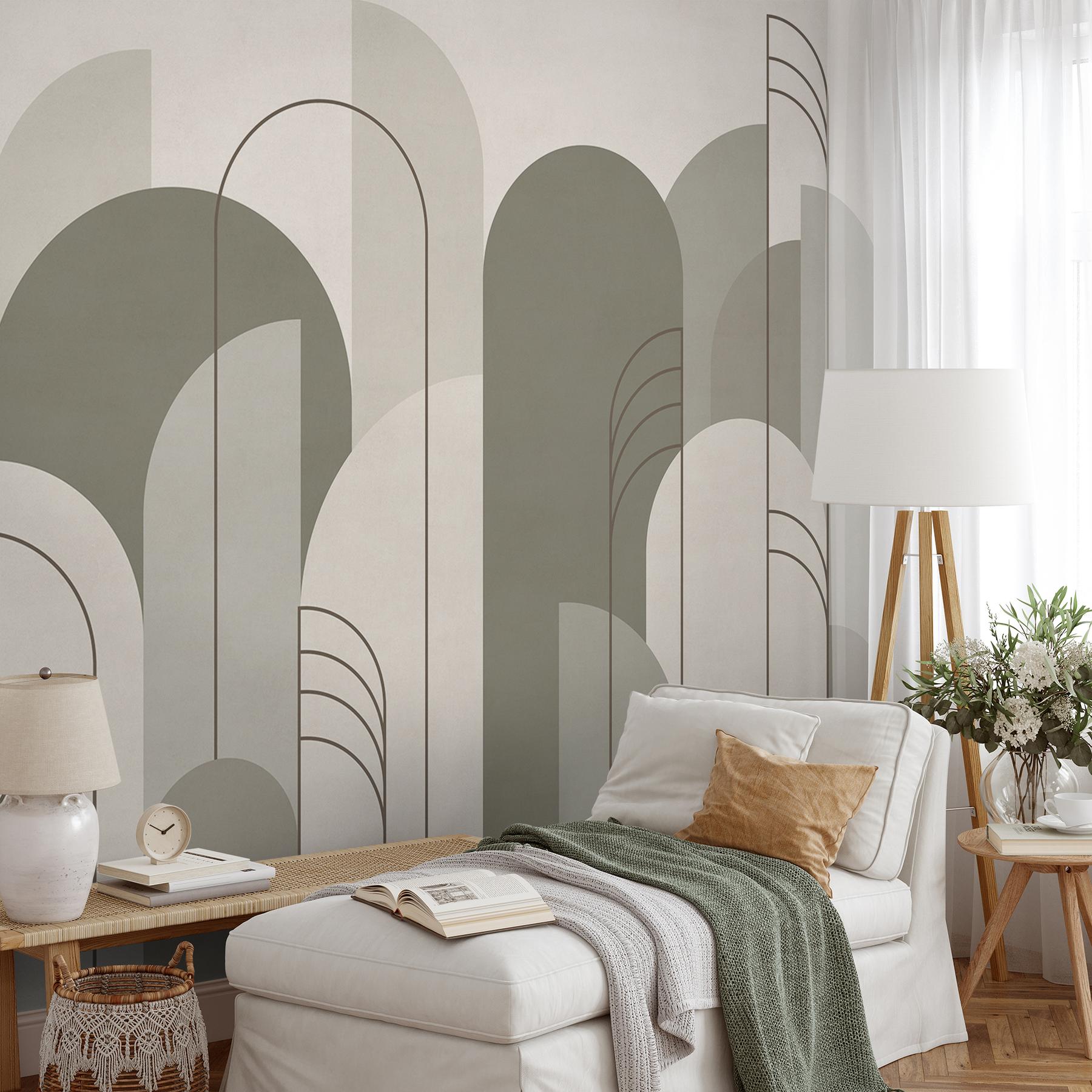 Modern Minimalist Abstract Arches Wallpaper Mural