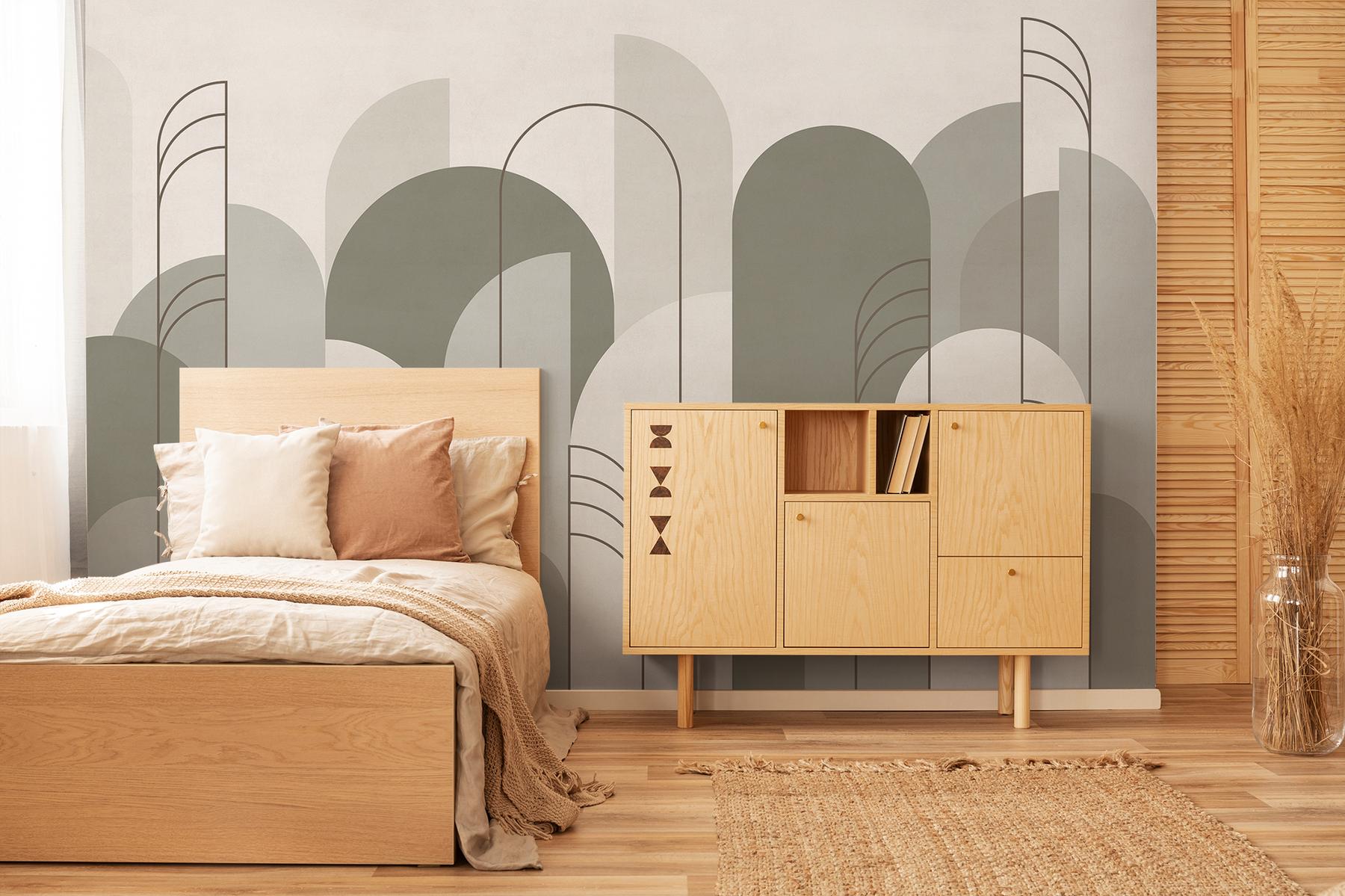 Modern Minimalist Abstract Arches Wallpaper Mural