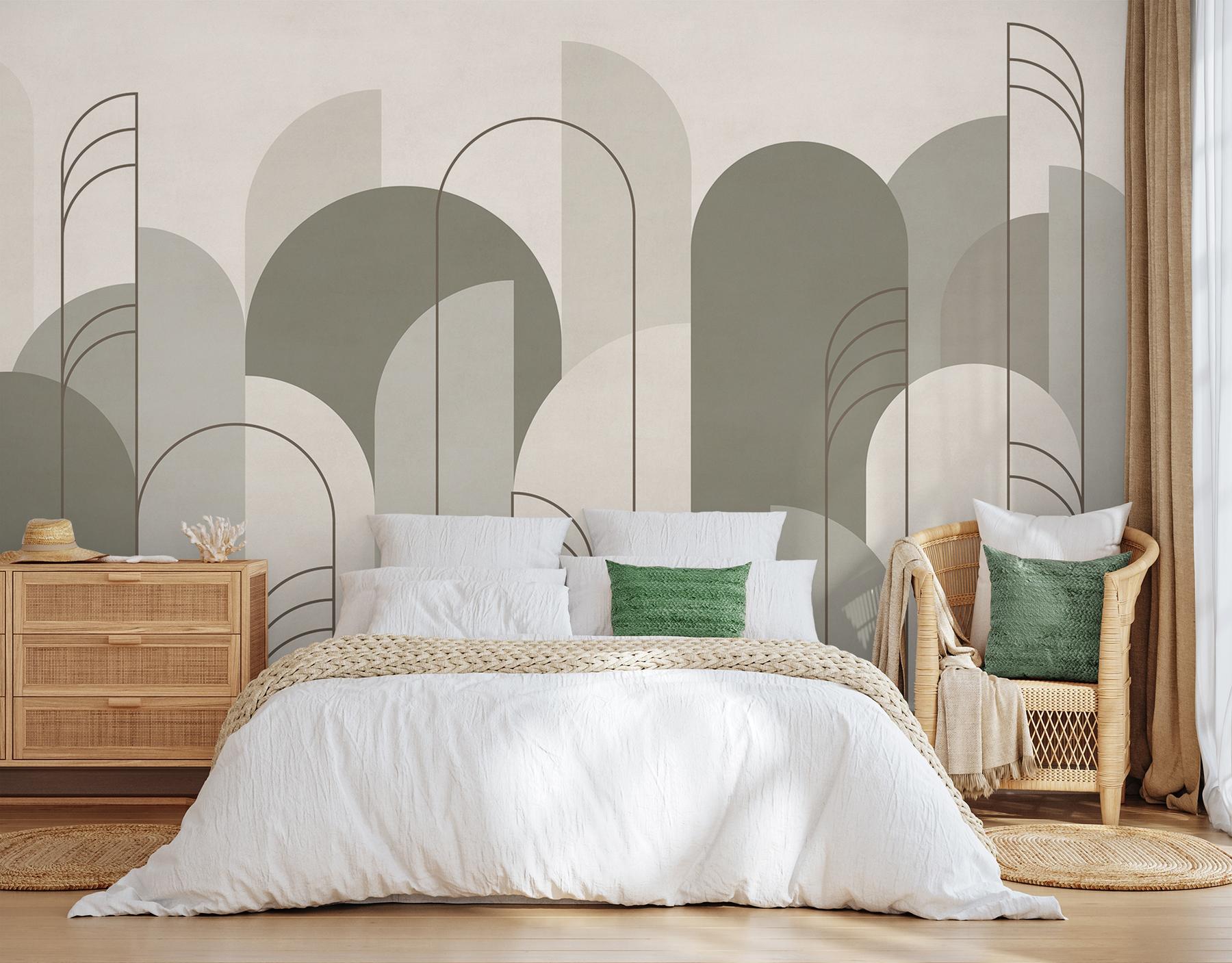 Modern Minimalist Abstract Arches Wallpaper Mural