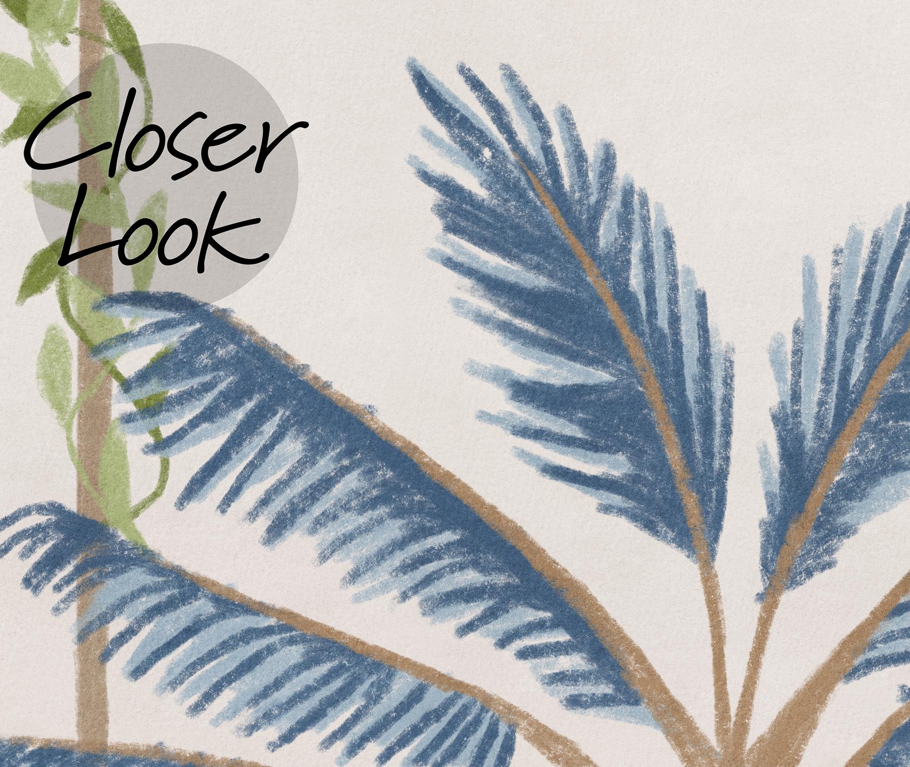 Tropical Palm Botanical Pastel Wallpaper Mural