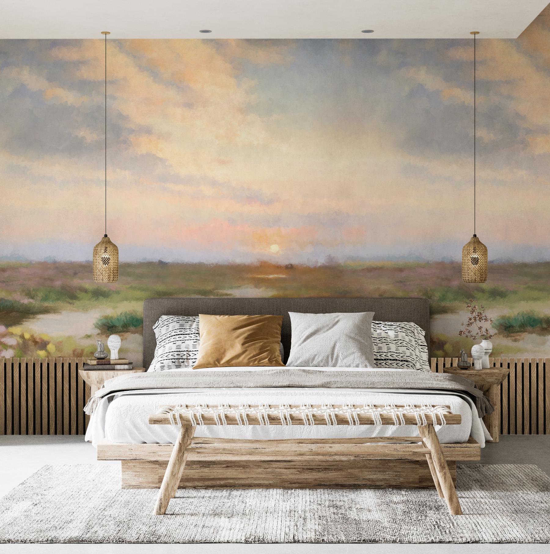 Sunrise Pastel Tones Artistic Wallpaper Mural
