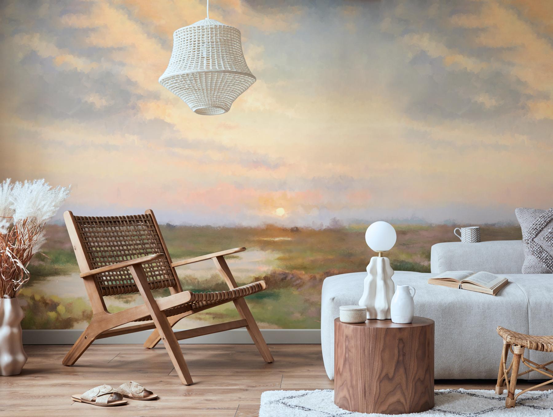 Sunrise Pastel Tones Artistic Wallpaper Mural