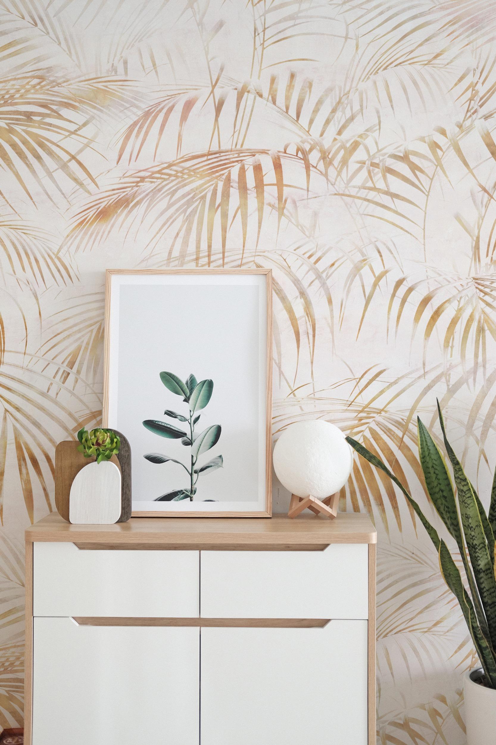 Tropical Palm Leaves Wallpaper Mural