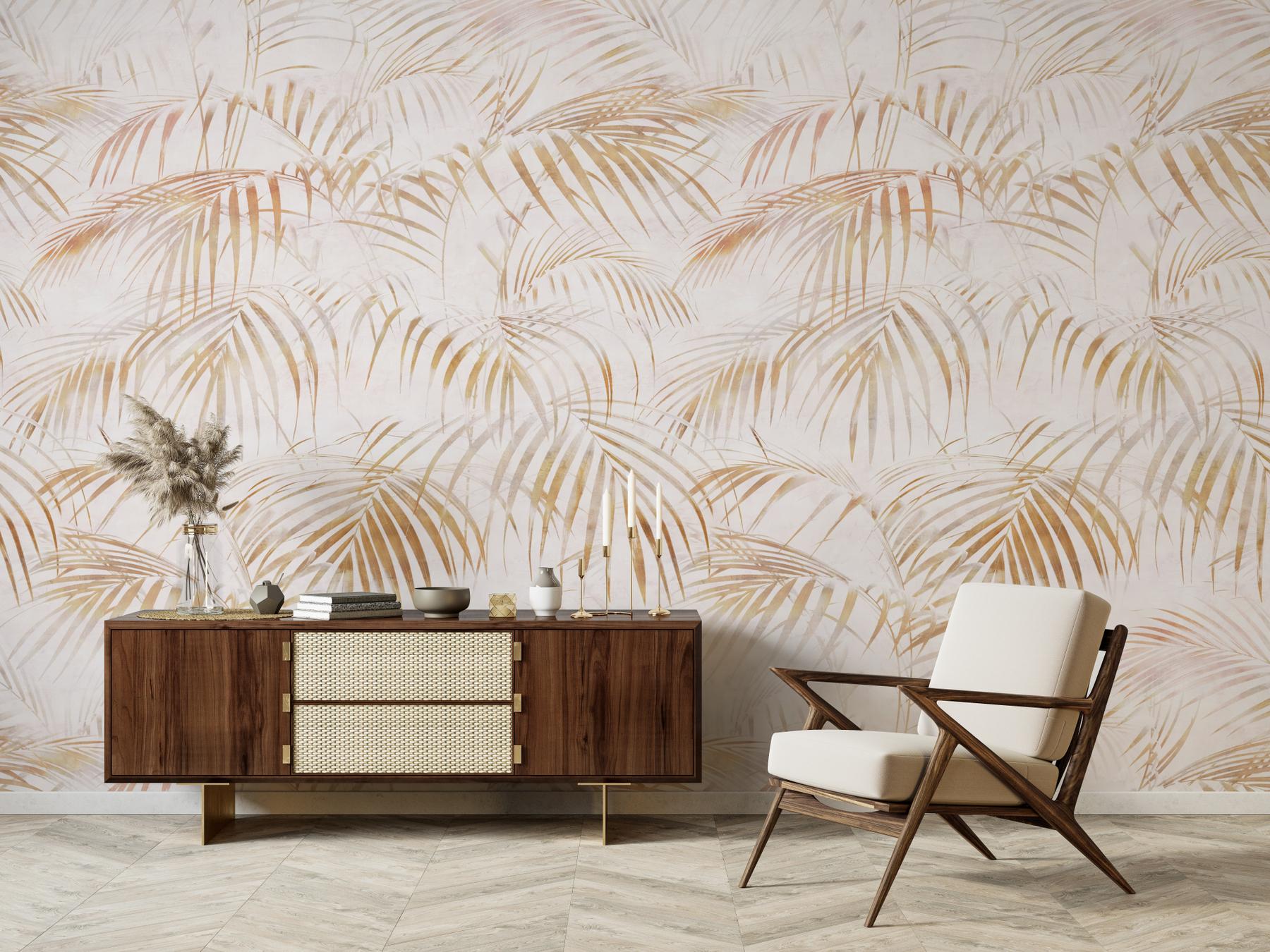 Tropical Palm Leaves Wallpaper Mural