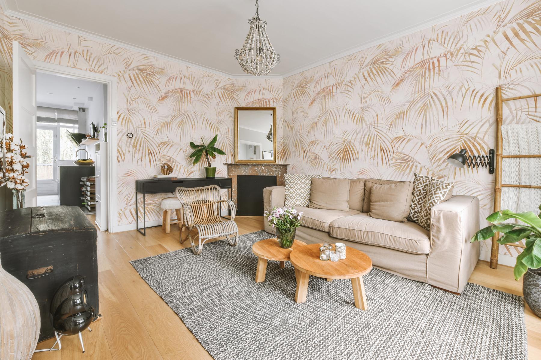 Tropical Palm Leaves Wallpaper Mural