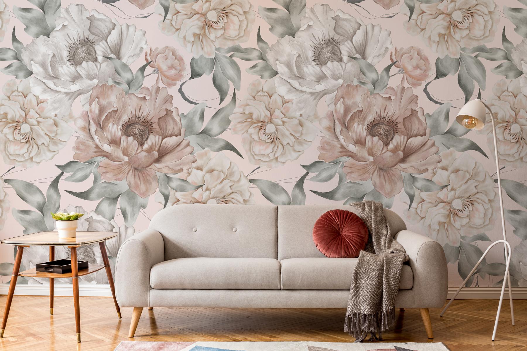 Elegance Blush Peony Wallpaper Mural