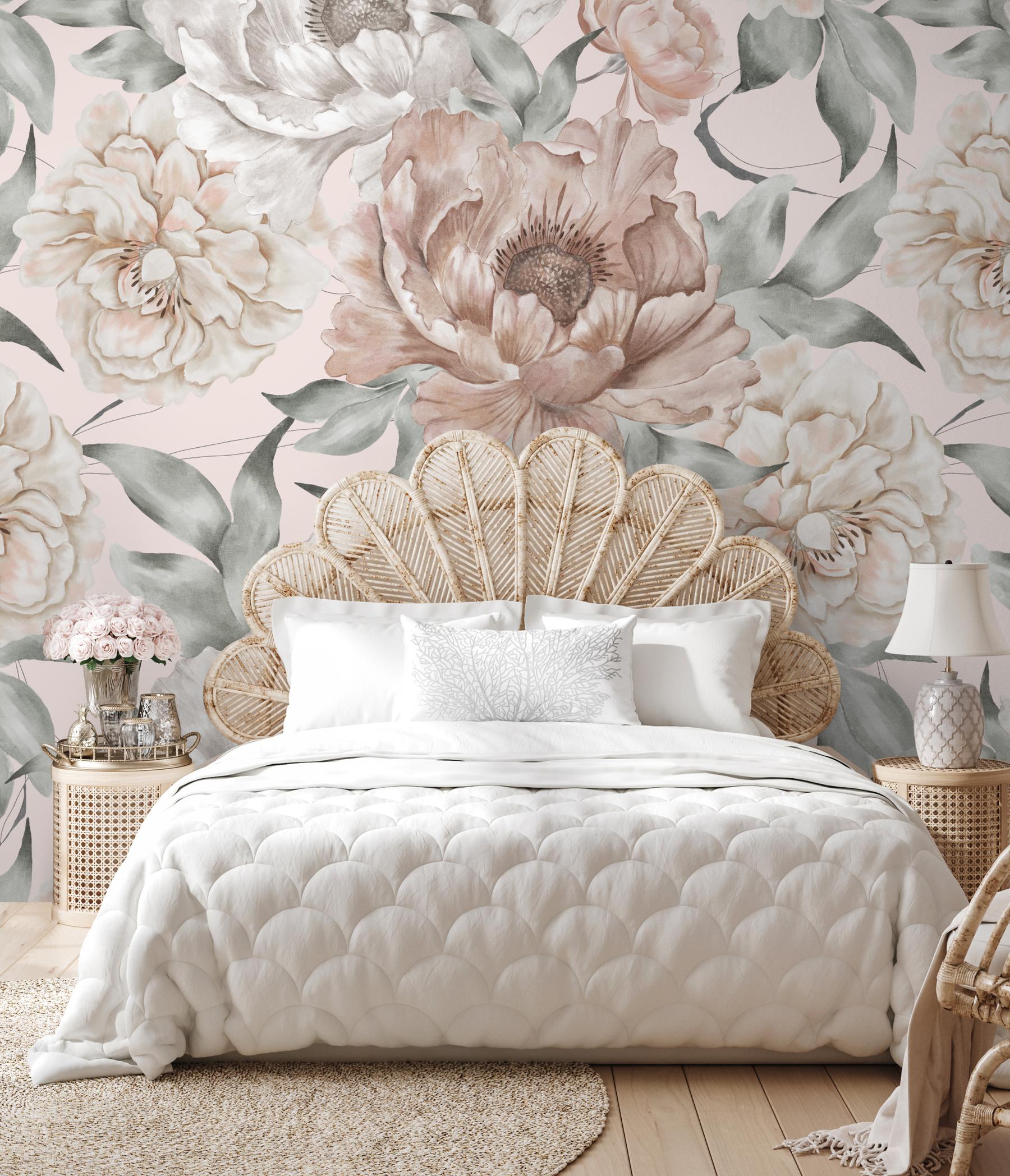 Elegance Blush Peony Wallpaper Mural