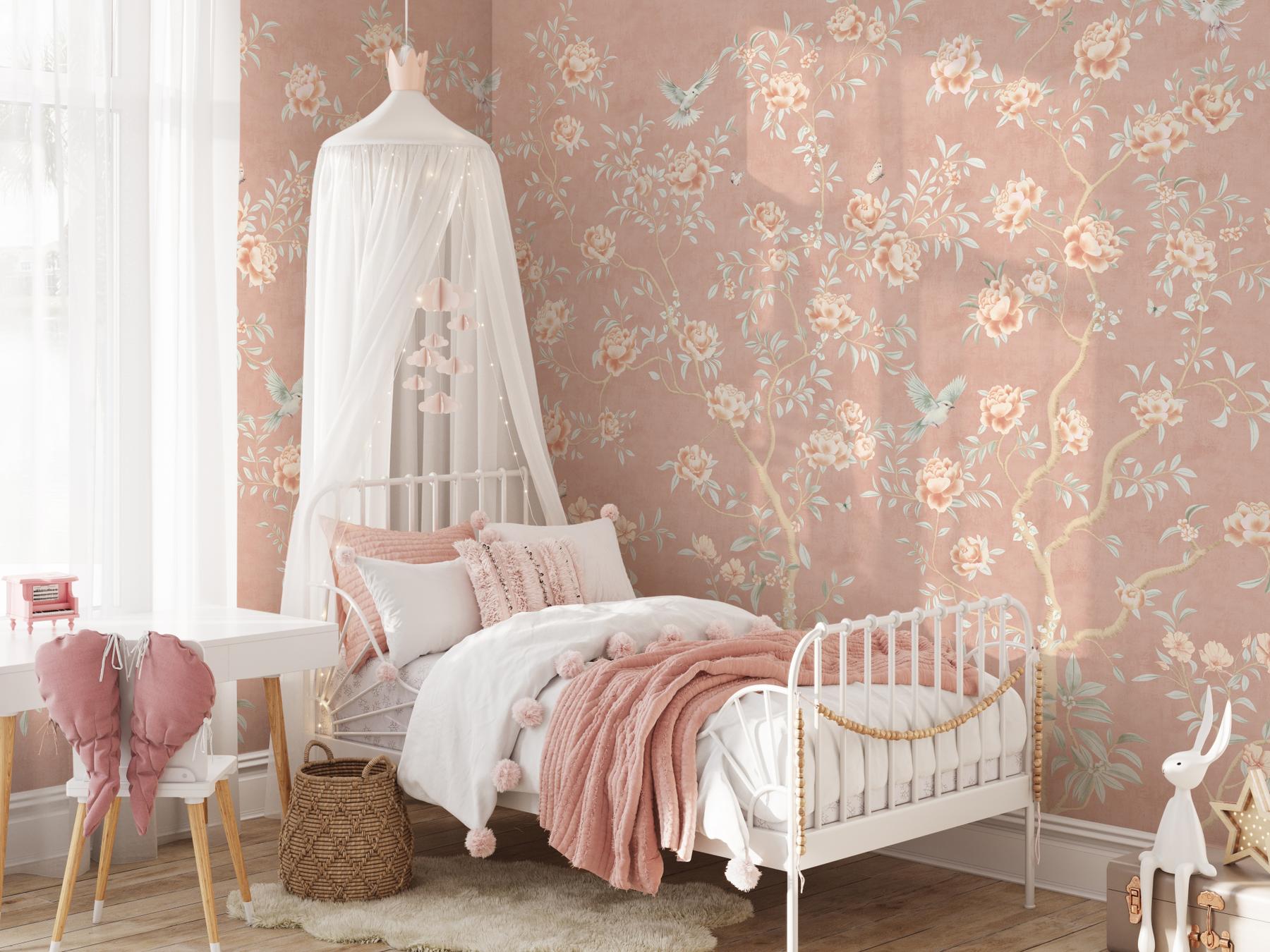 Chinoiserie Chic Floral Elegance Wallpaper Mural