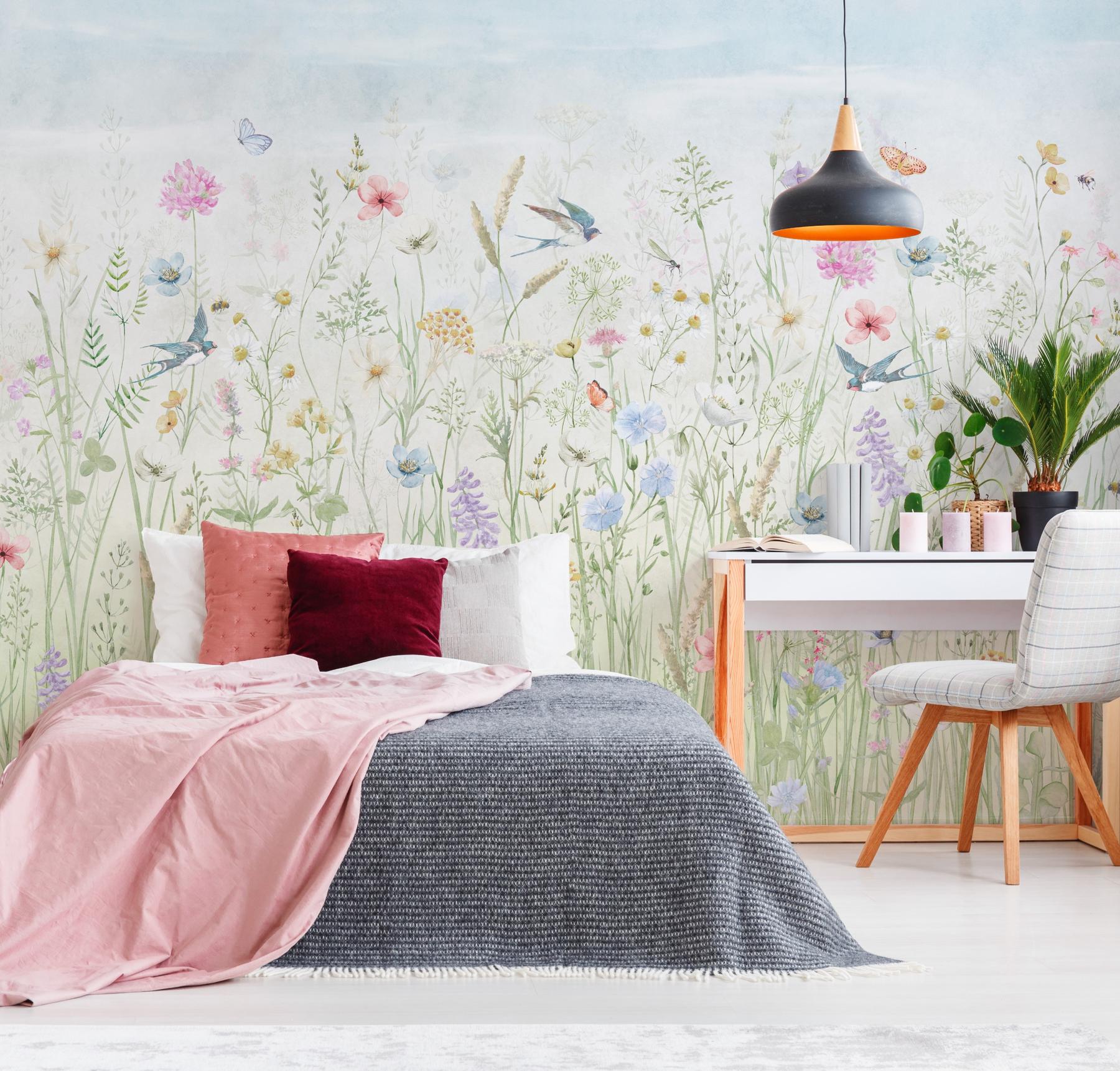 Delicate Floral Harmony Nature Wallpaper Mural
