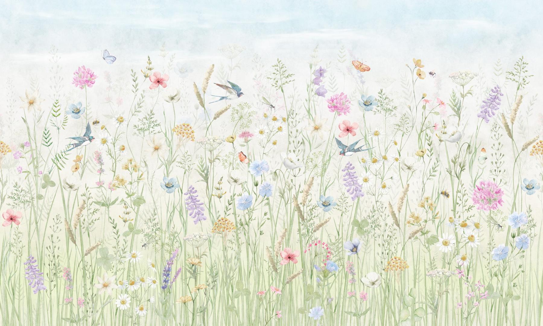 Delicate Floral Harmony Nature Wallpaper Mural