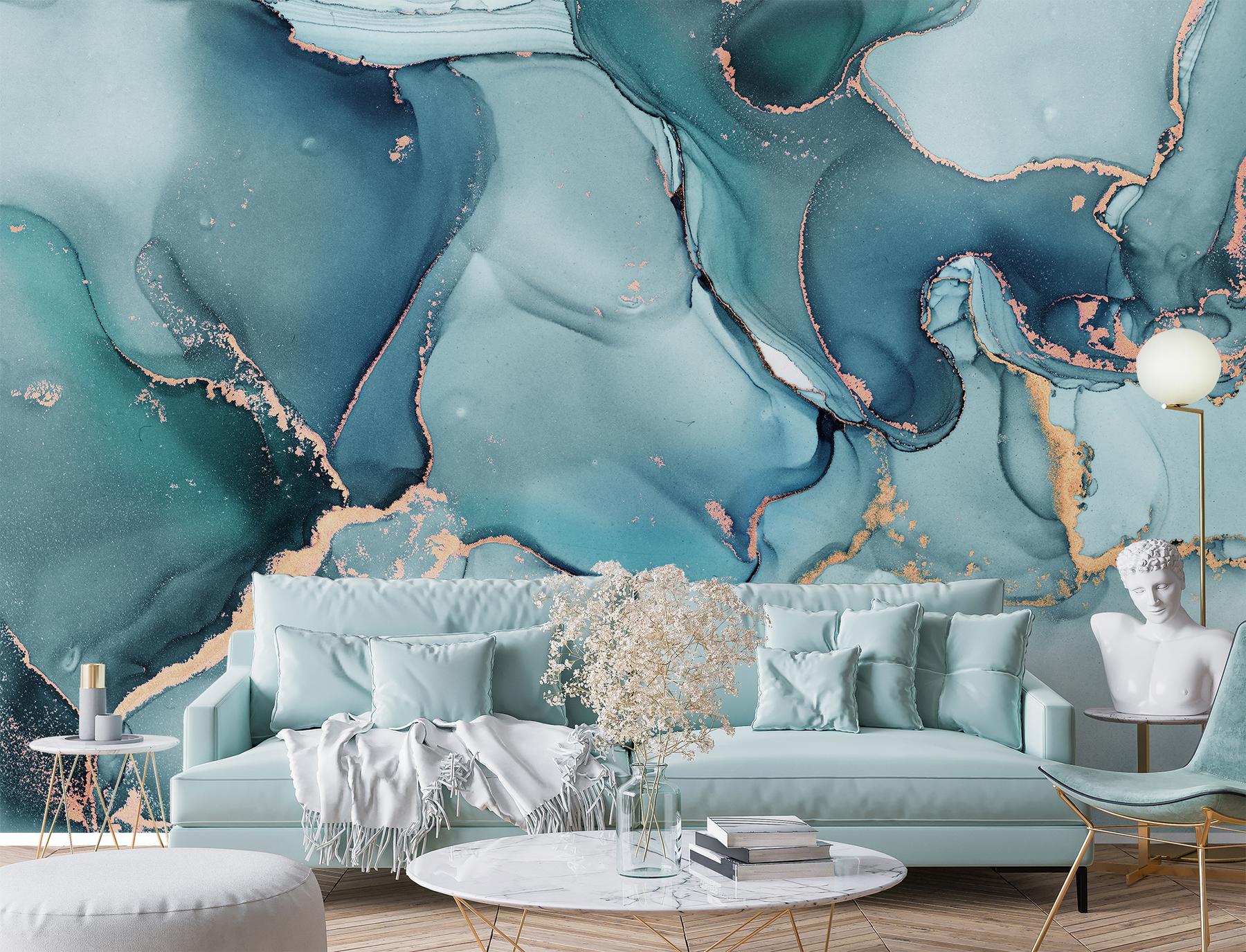 Abstract Luxury Marble Swirls Wallpaper Mural