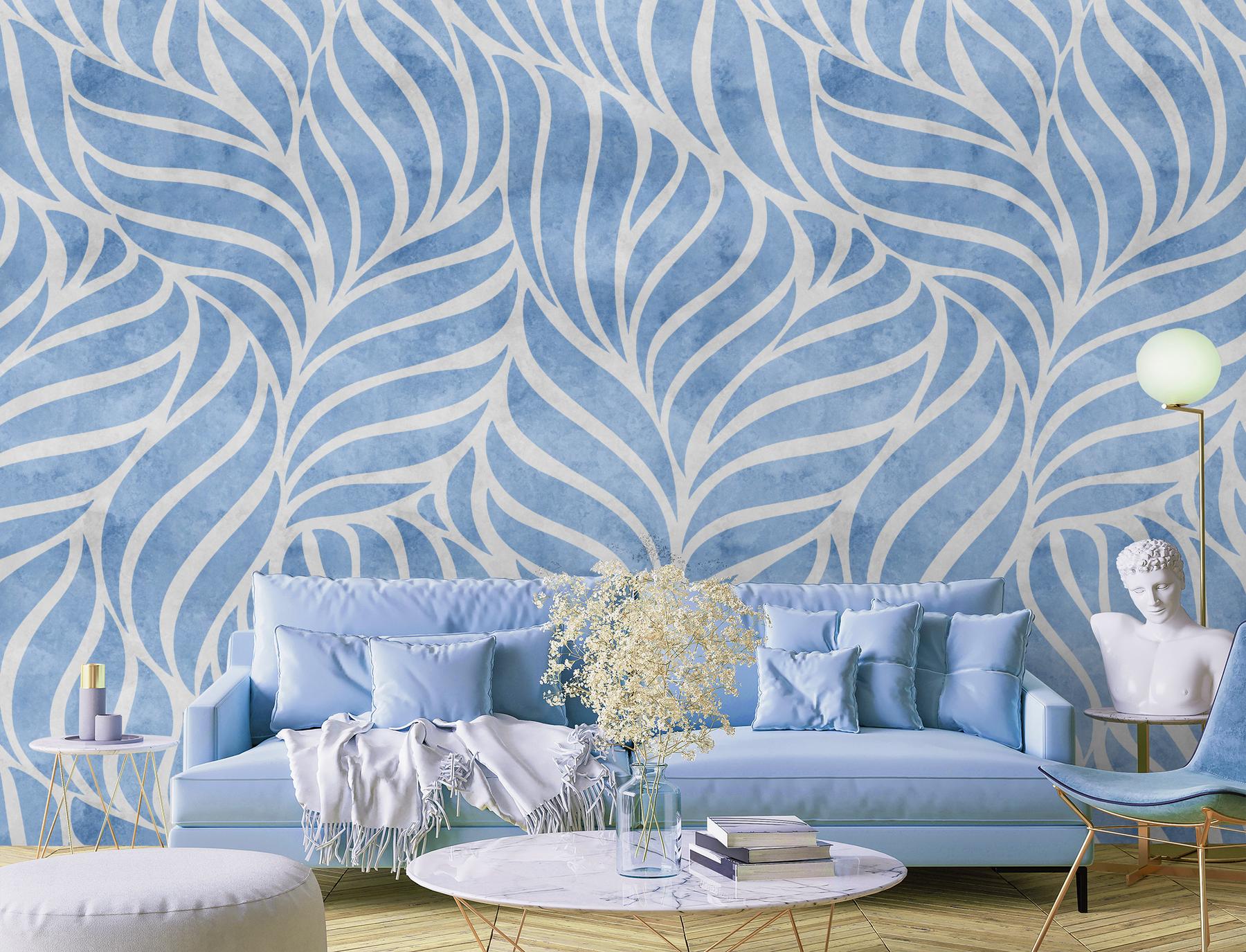 Abstract Wave Patterns Elegant Wallpaper Mural