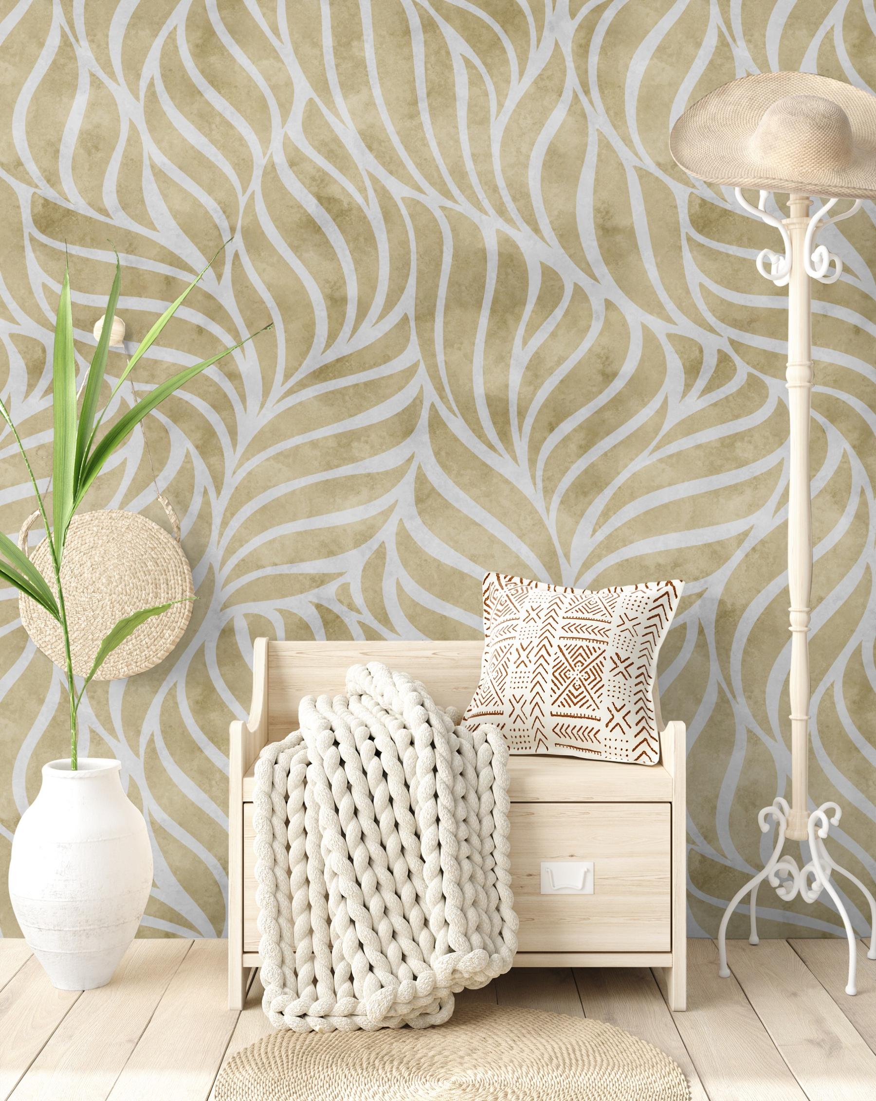 Abstract Wave Patterns Elegant Wallpaper Mural