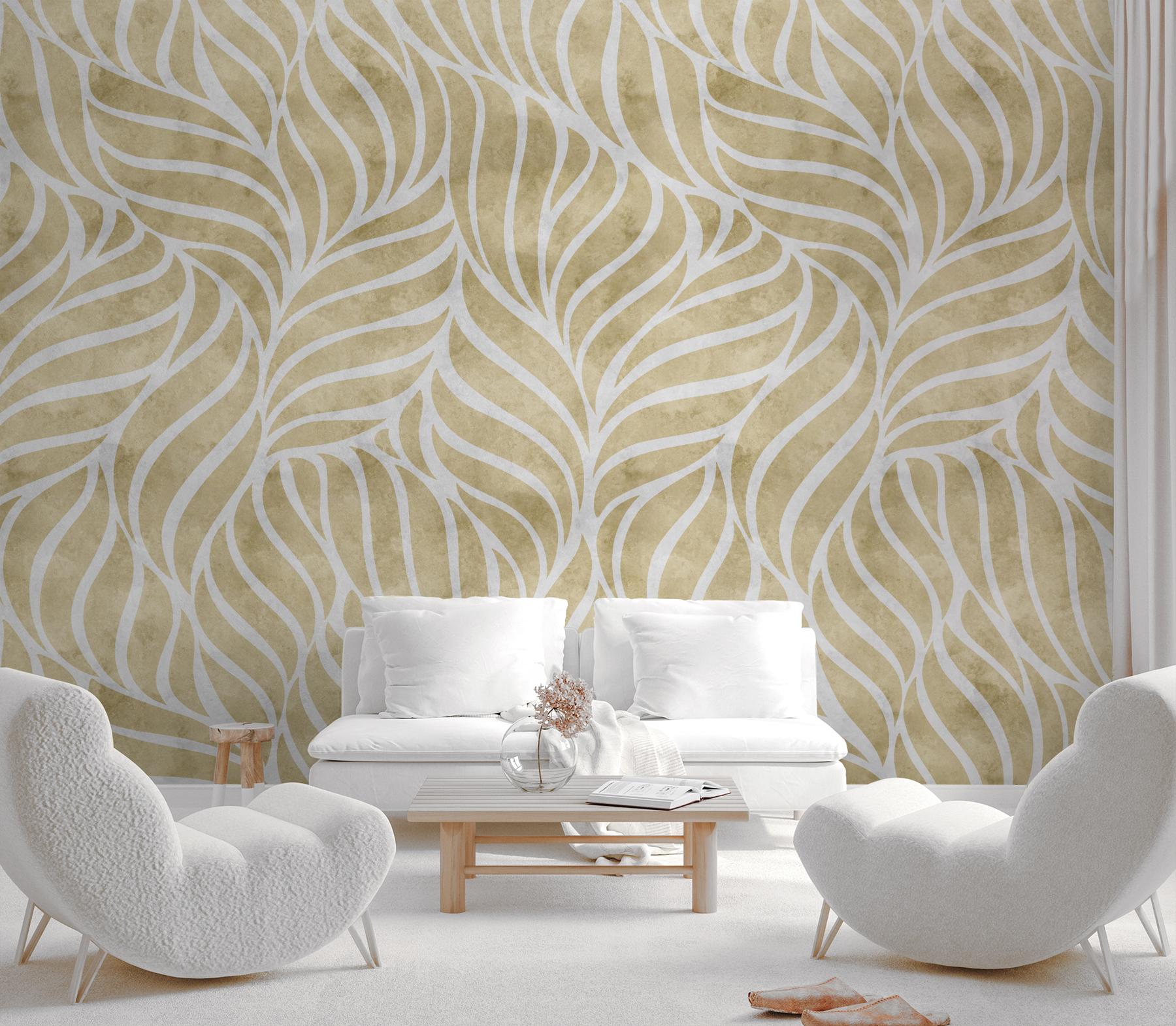 Abstract Wave Patterns Elegant Wallpaper Mural
