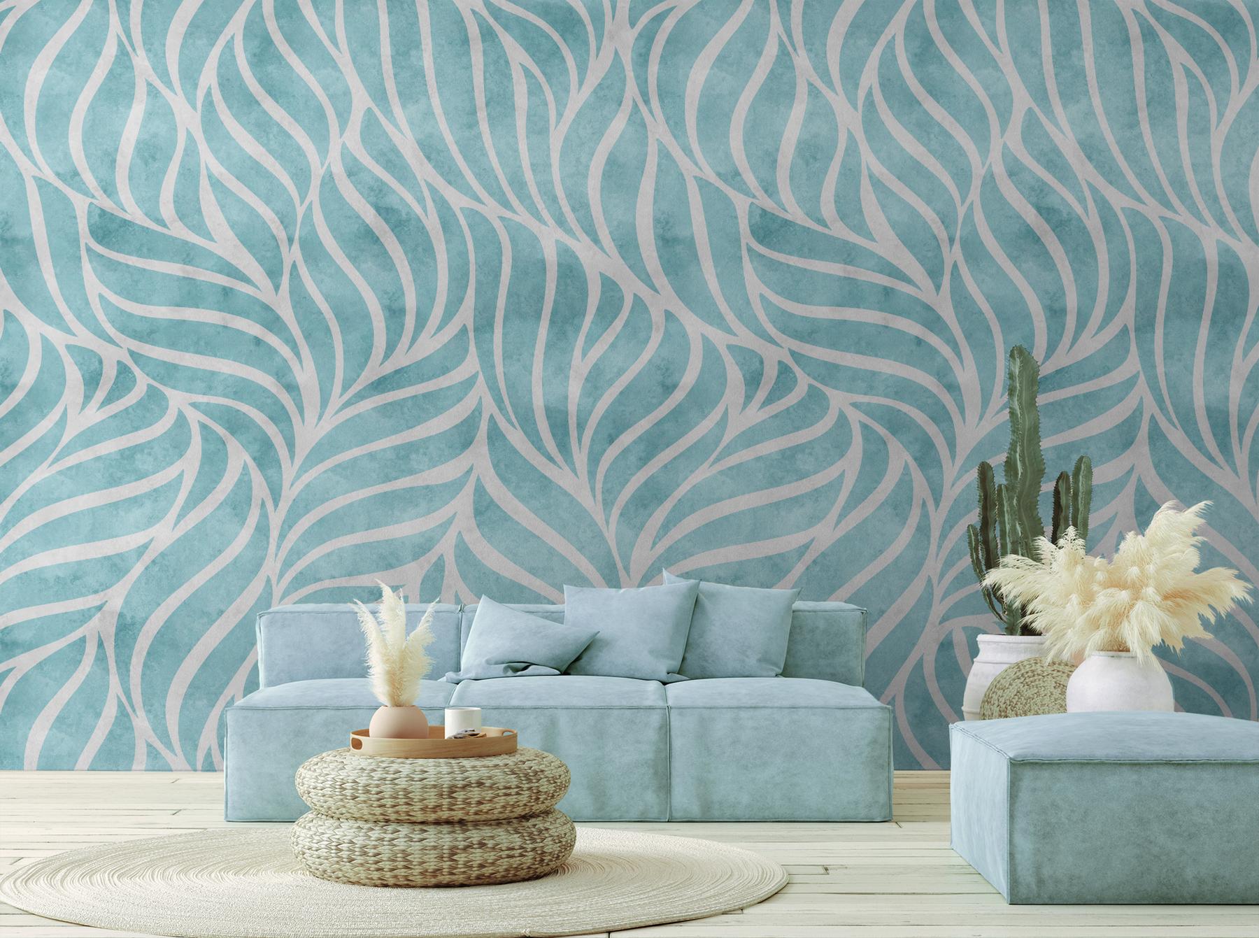 Abstract Wave Patterns Elegant Wallpaper Mural