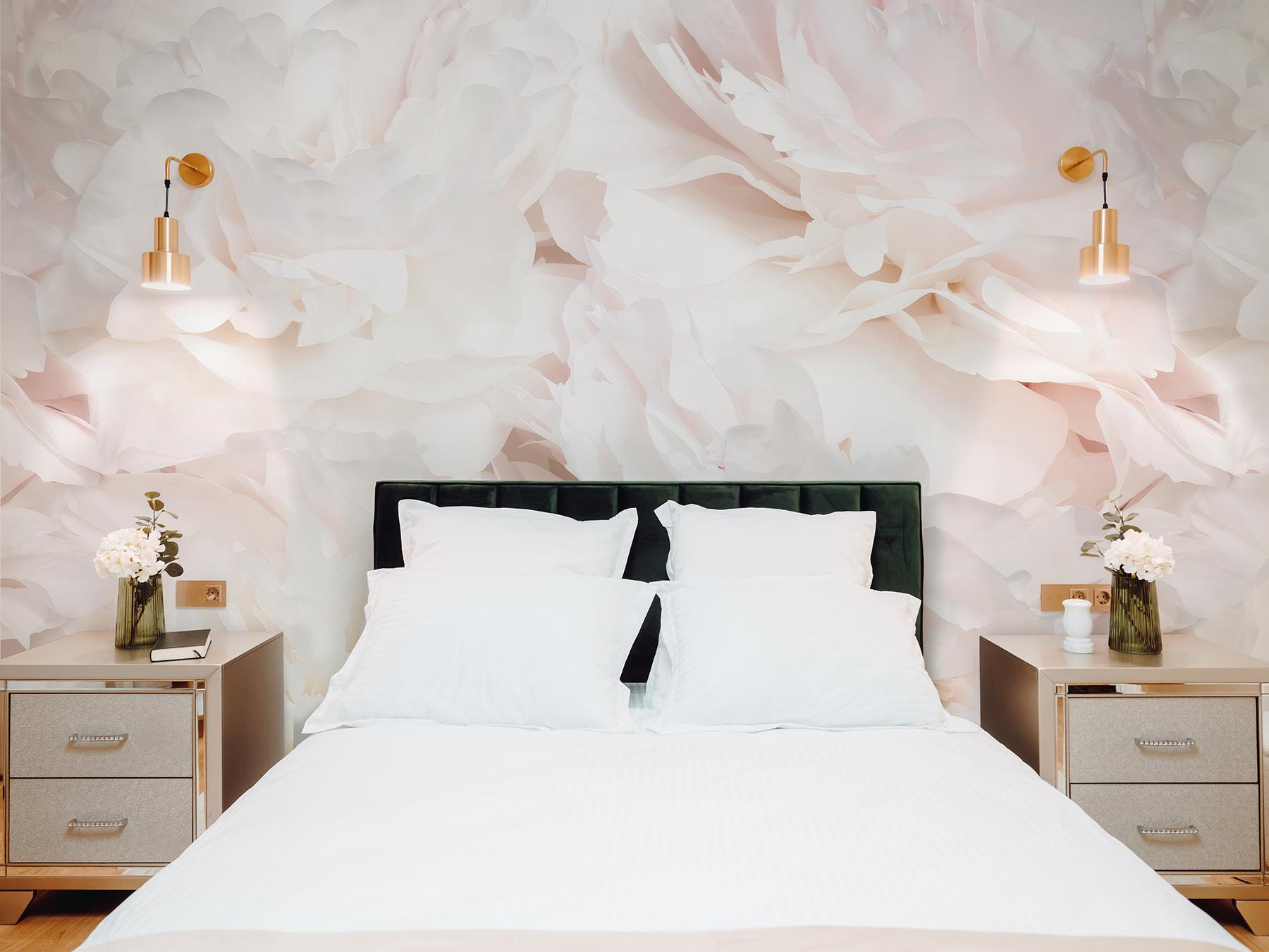 Soft Blush Peony Petals Luxurious Wallpaper Mural