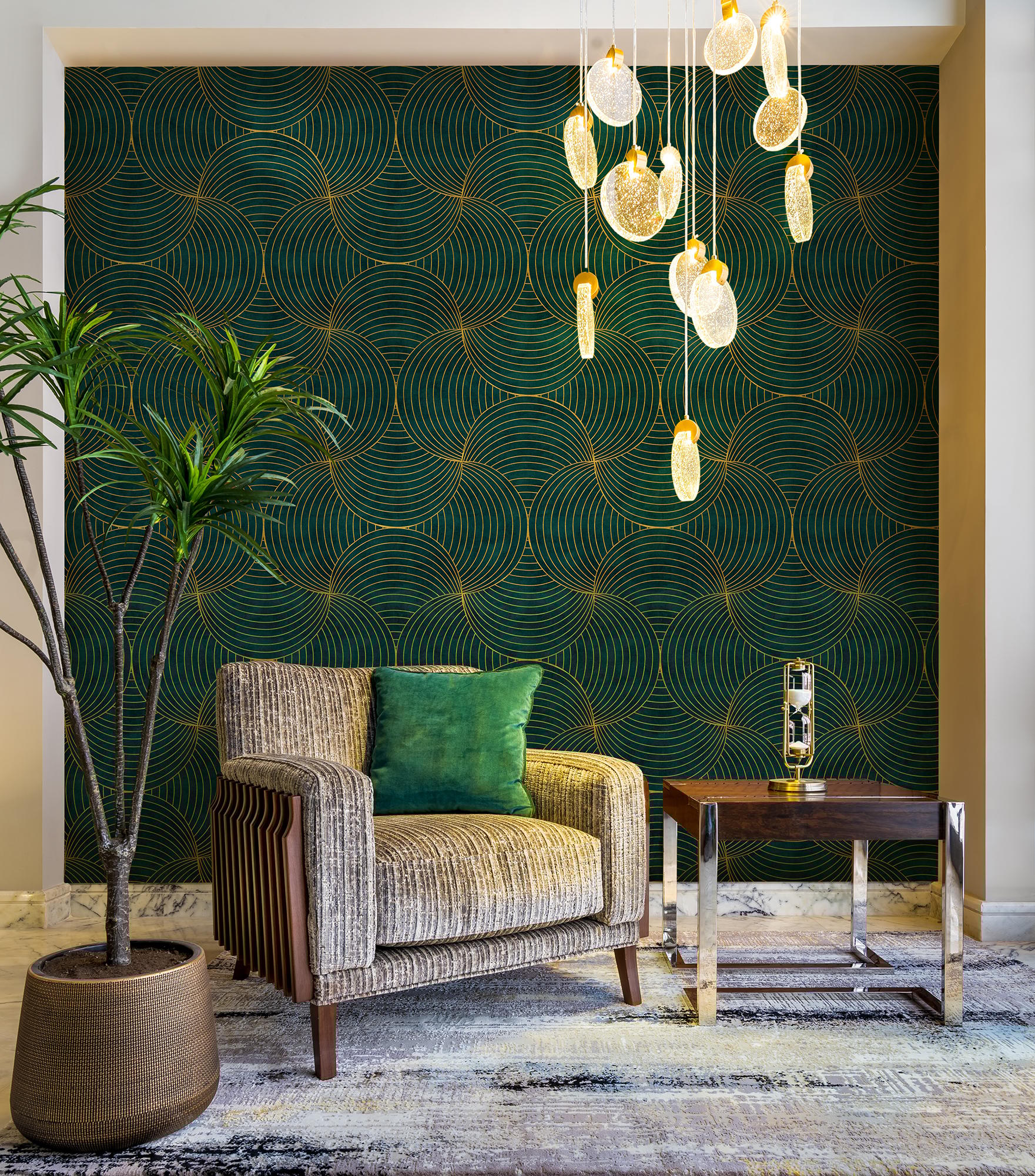 Geometric Circles Deluxe Wallpaper Mural