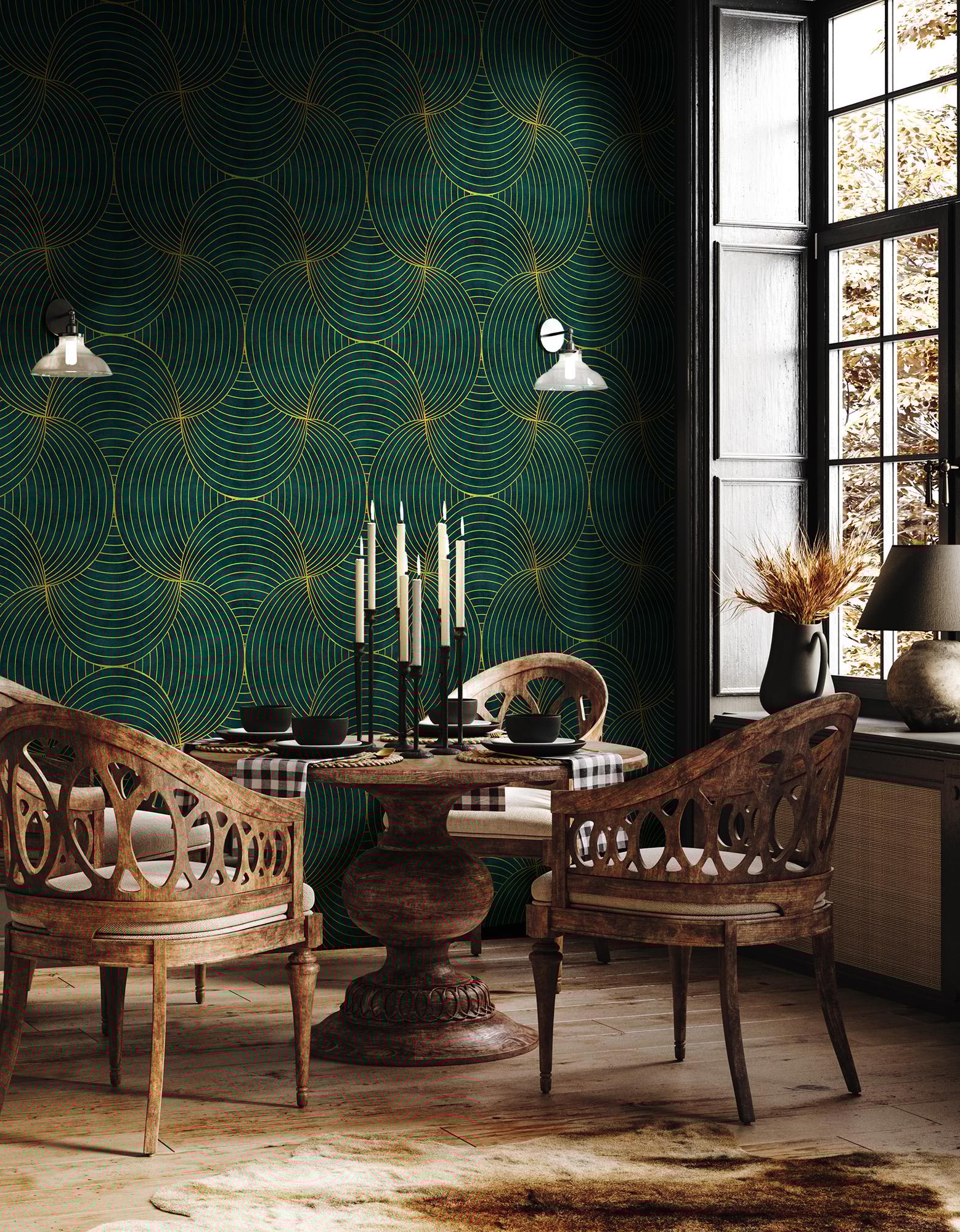 Geometric Circles Deluxe Wallpaper Mural