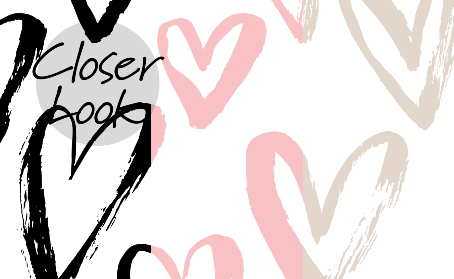 Artistic Hand Drawn Hearts Pattern Wallpaper Mural