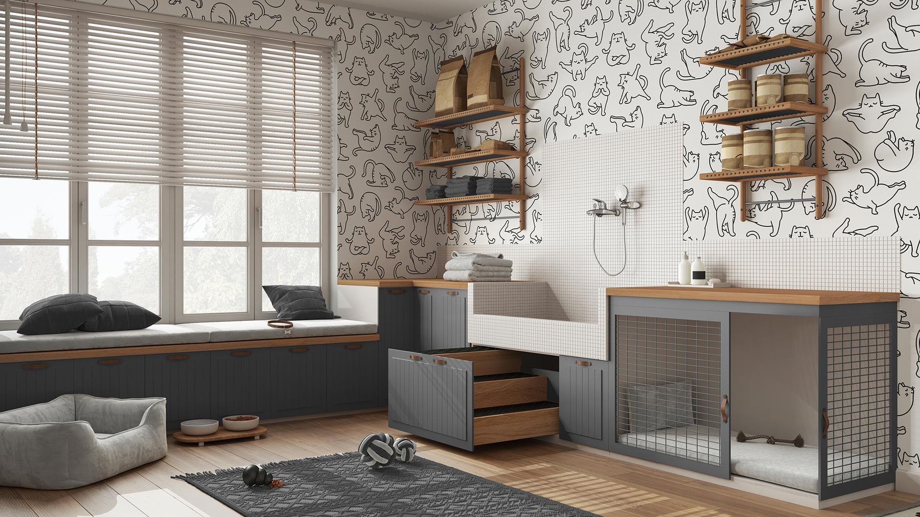 Charming Yoga Kittens Pattern  Wallpaper Mural