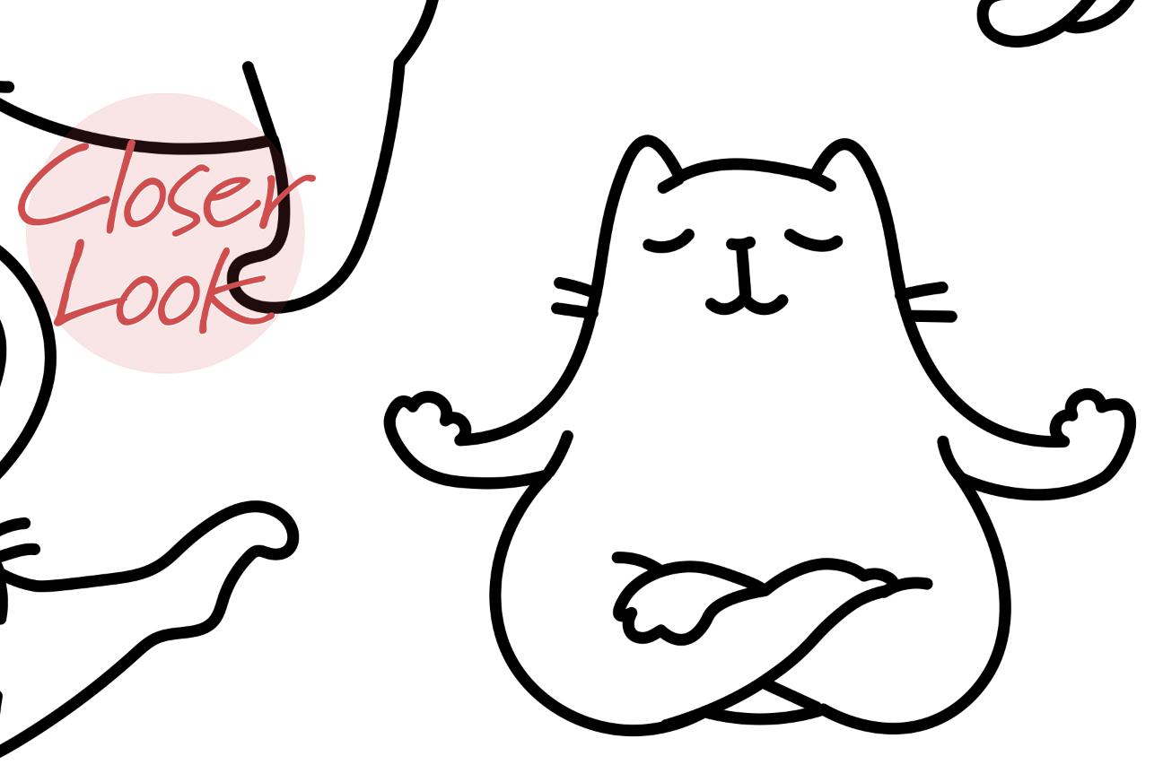 Charming Yoga Kittens Pattern  Wallpaper Mural