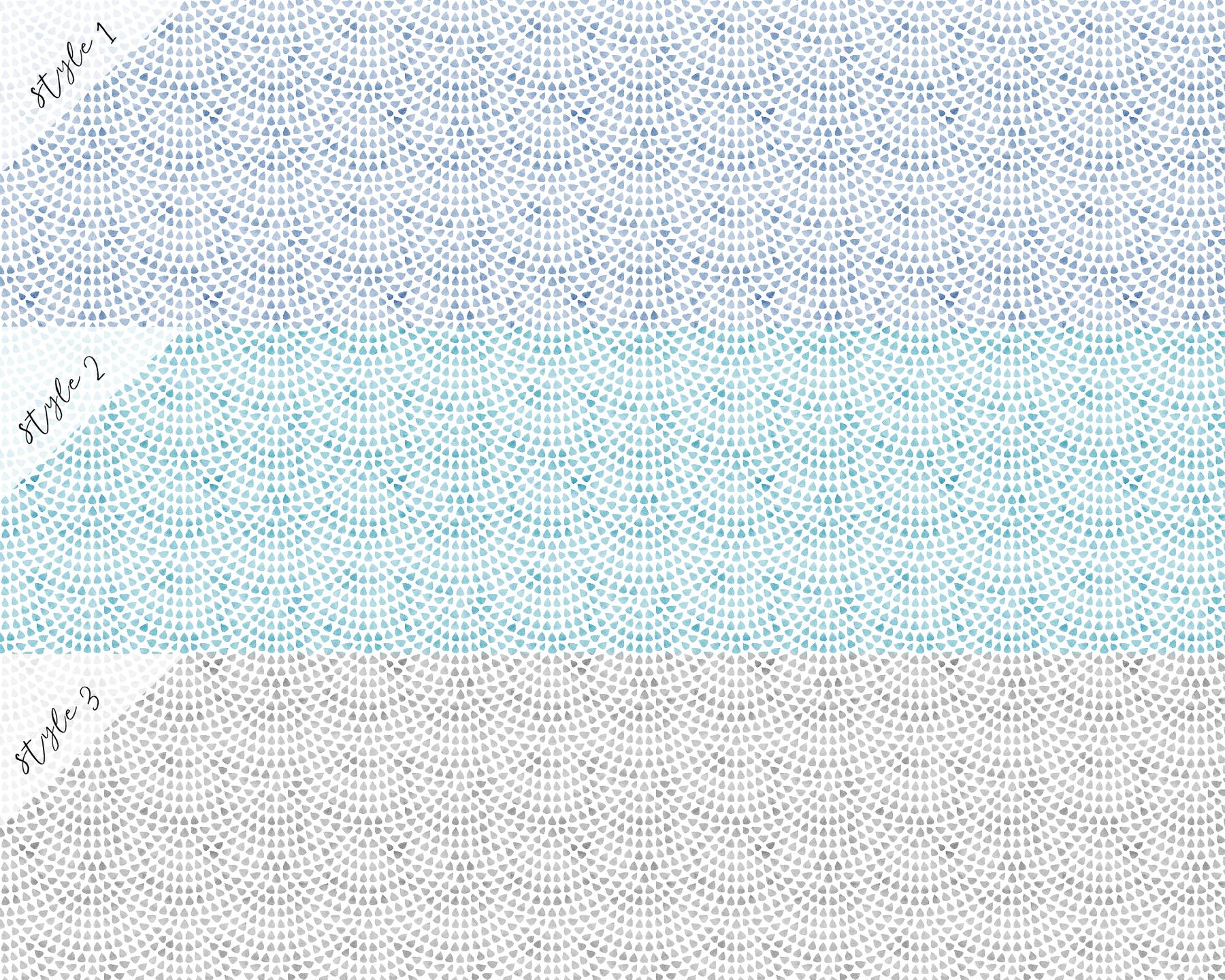 Abstract Aqua Raindrop Pattern Wallpaper Mural