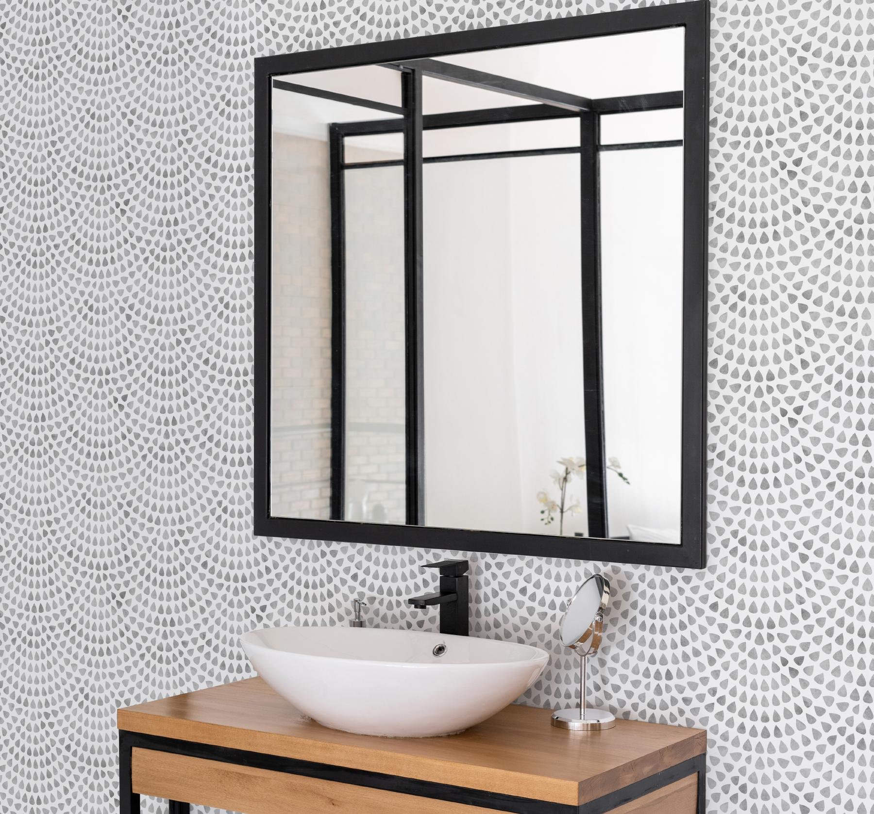 Abstract Aqua Raindrop Pattern Wallpaper Mural