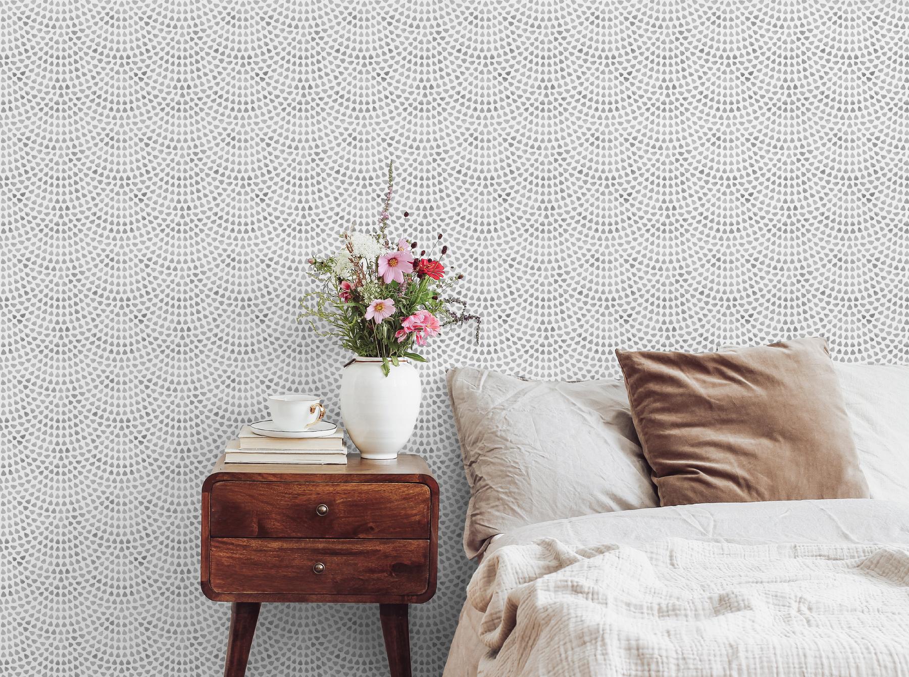 Abstract Aqua Raindrop Pattern Wallpaper Mural