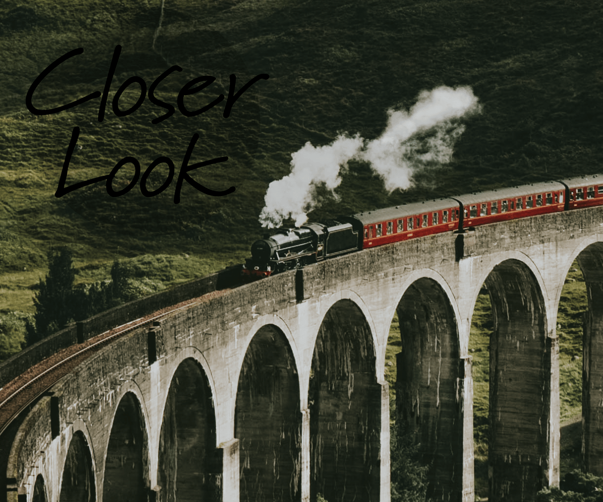 Classic Train in Forest Wallpaper Mural