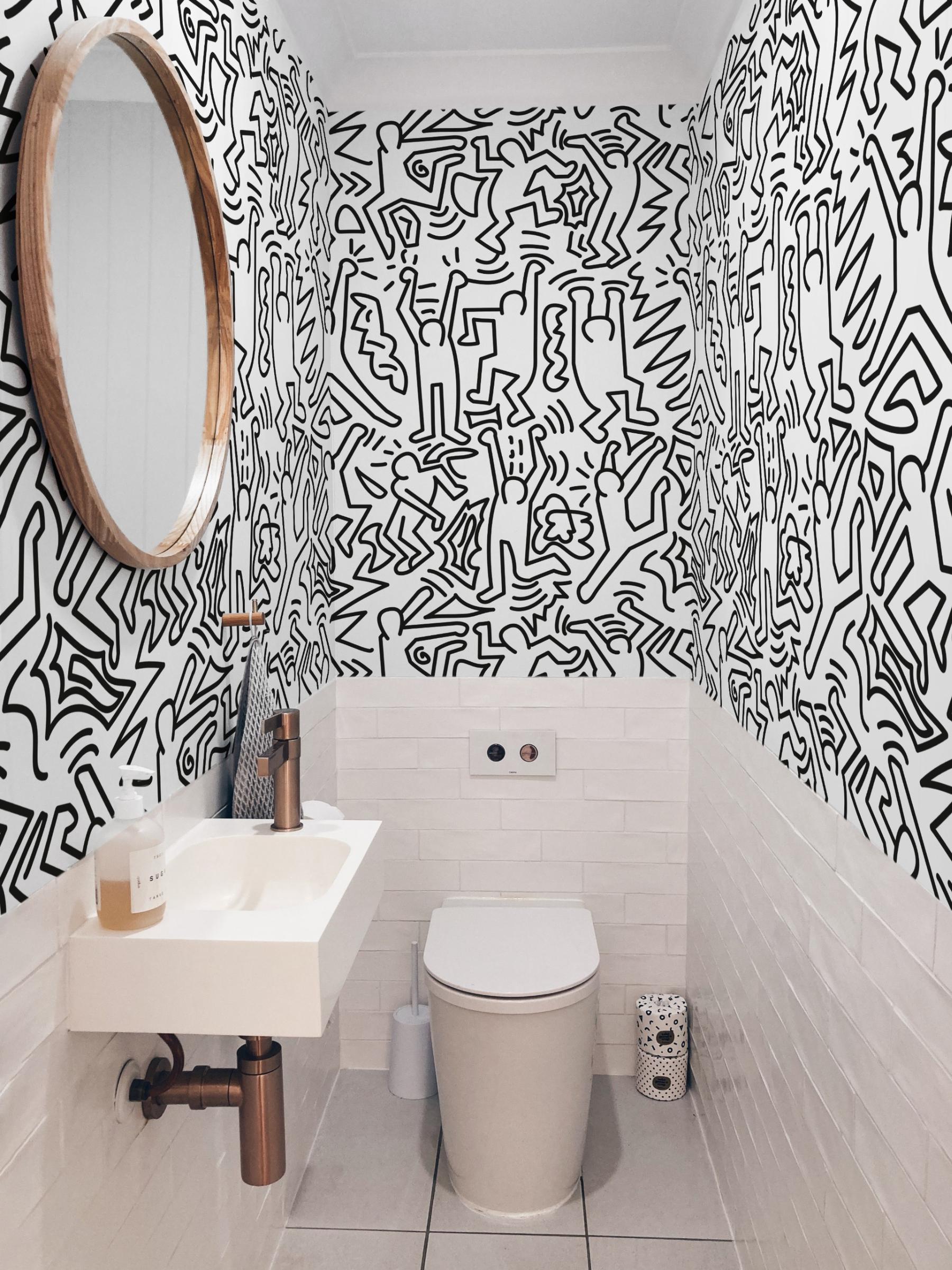 Abstract Energetic Dance Figures Wallpaper Mural