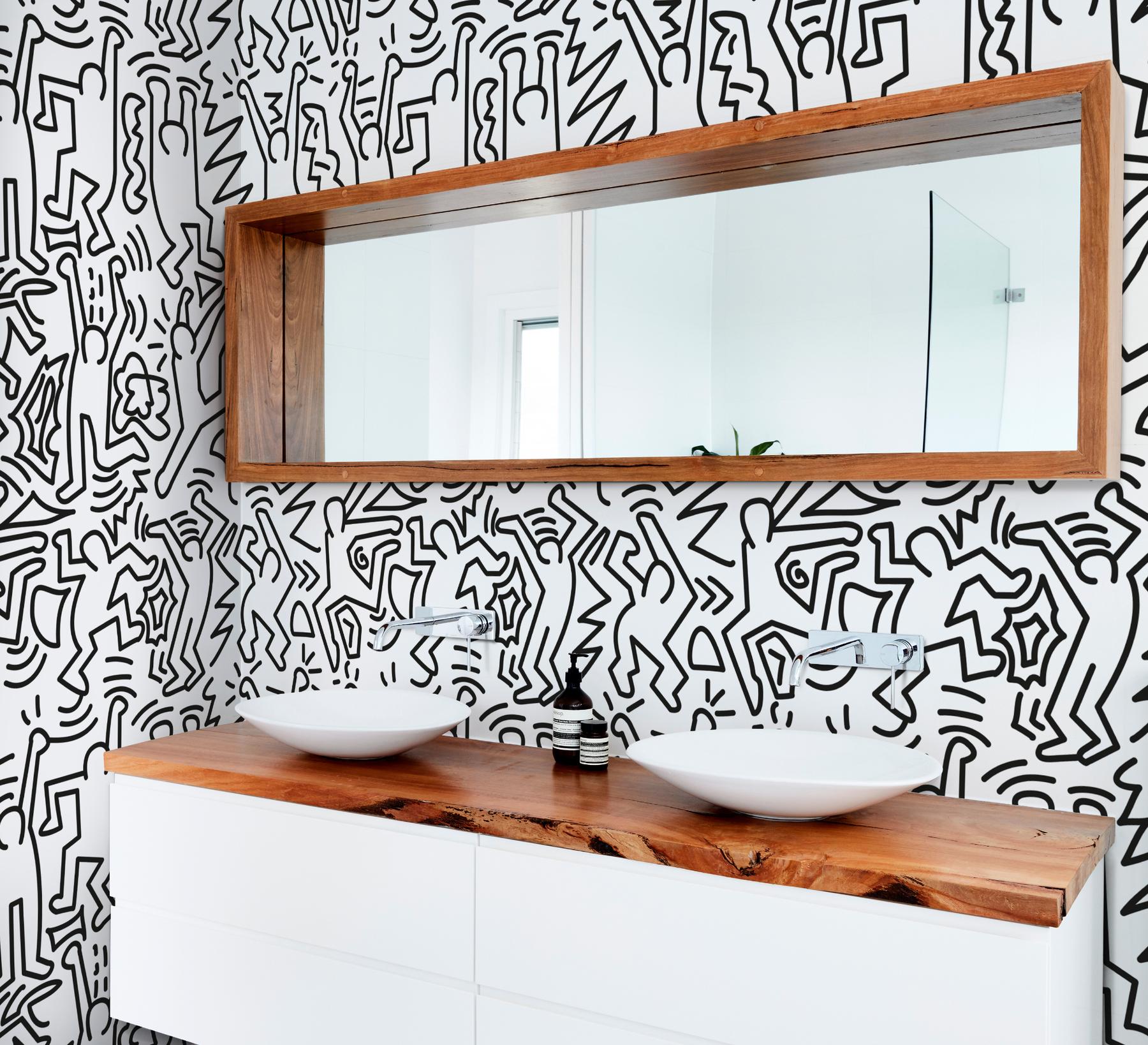 Abstract Energetic Dance Figures Wallpaper Mural