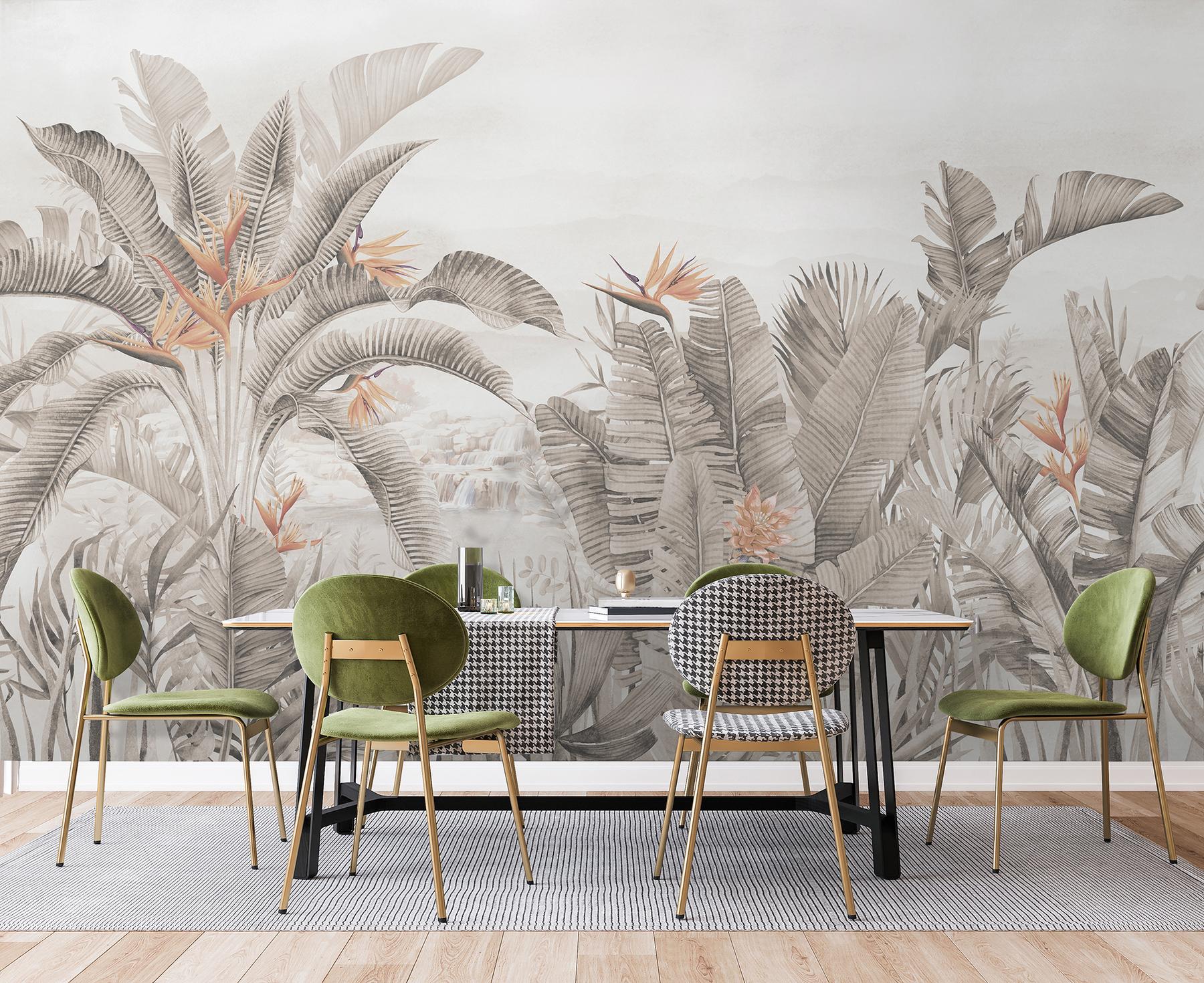Tropical Paradise Flower Garden Wallpaper Mural
