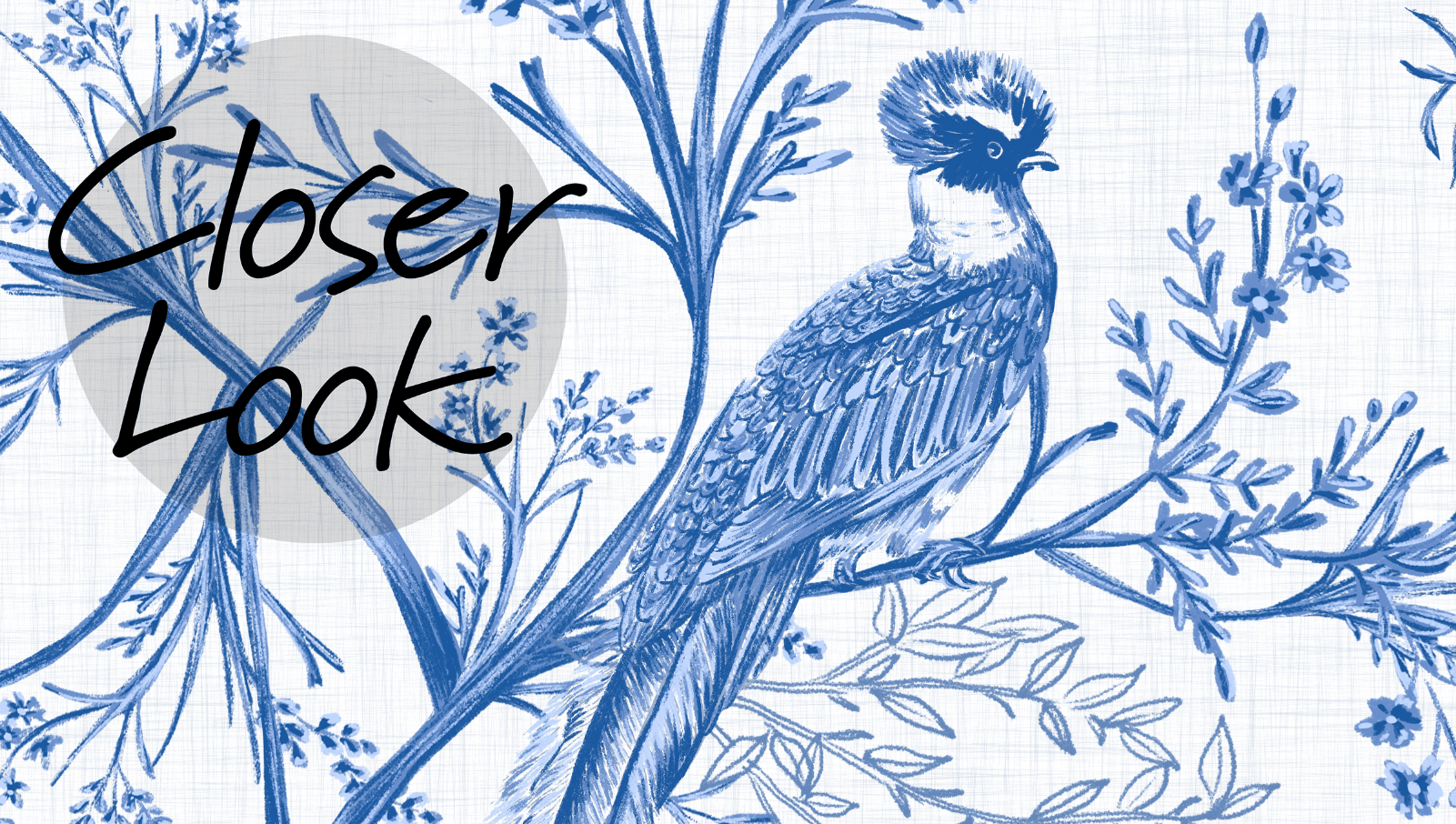 Chinoiserie Bird and Blossom Pattern Wallpaper Mural