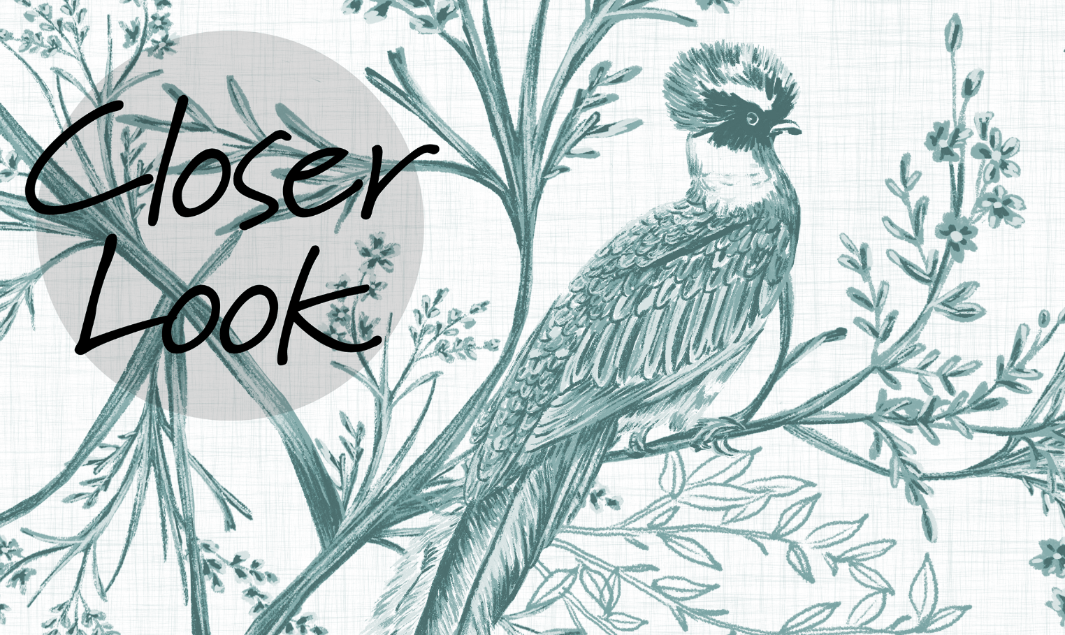 Chinoiserie Bird and Blossom Pattern Wallpaper Mural