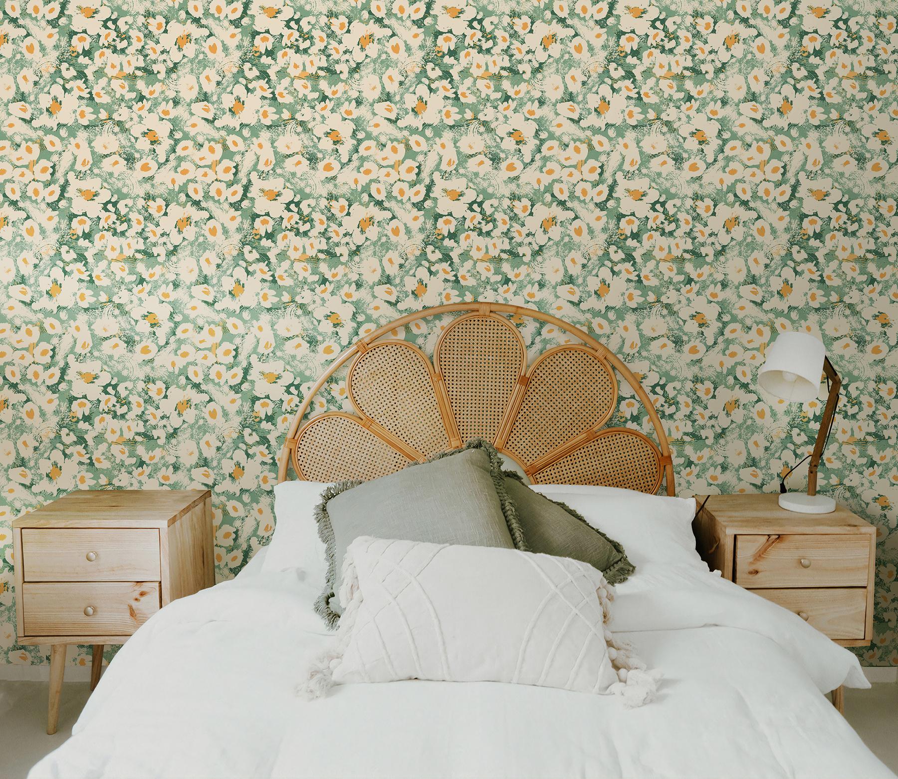 Abstract Floral Impressions Pattern Wallpaper Mural