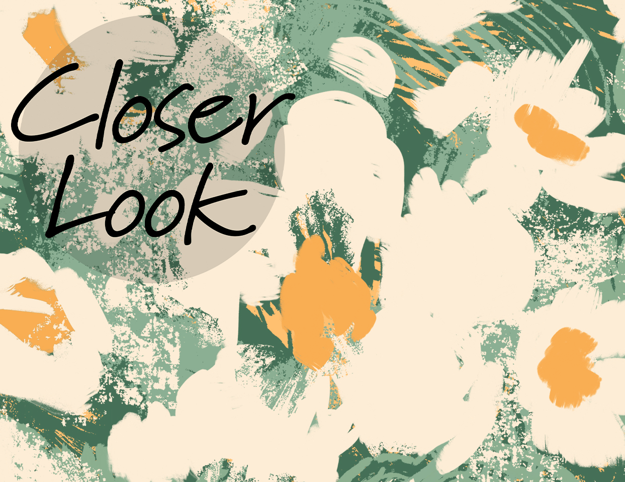 Abstract Floral Impressions Pattern Wallpaper Mural