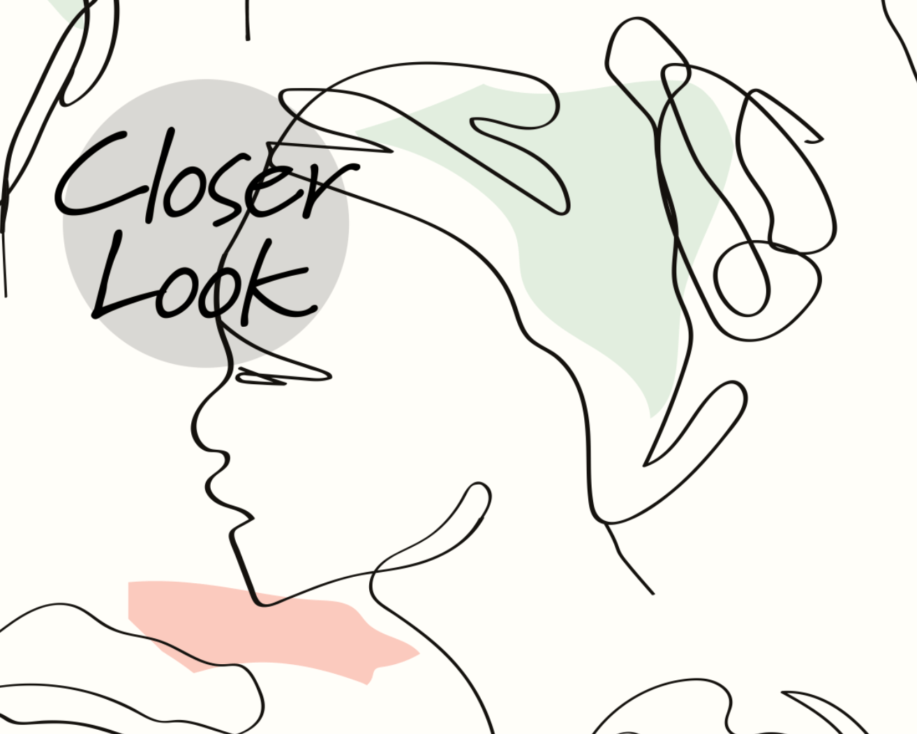 Abstract Faces Line Art Minimalist Wallpaper Mural