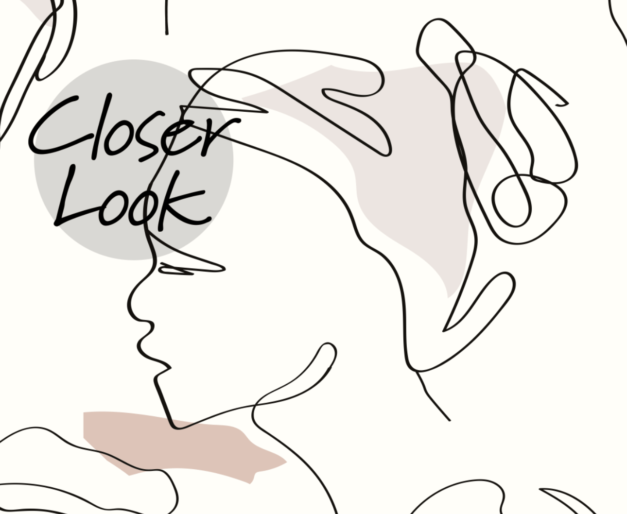 Abstract Faces Line Art Minimalist Wallpaper Mural