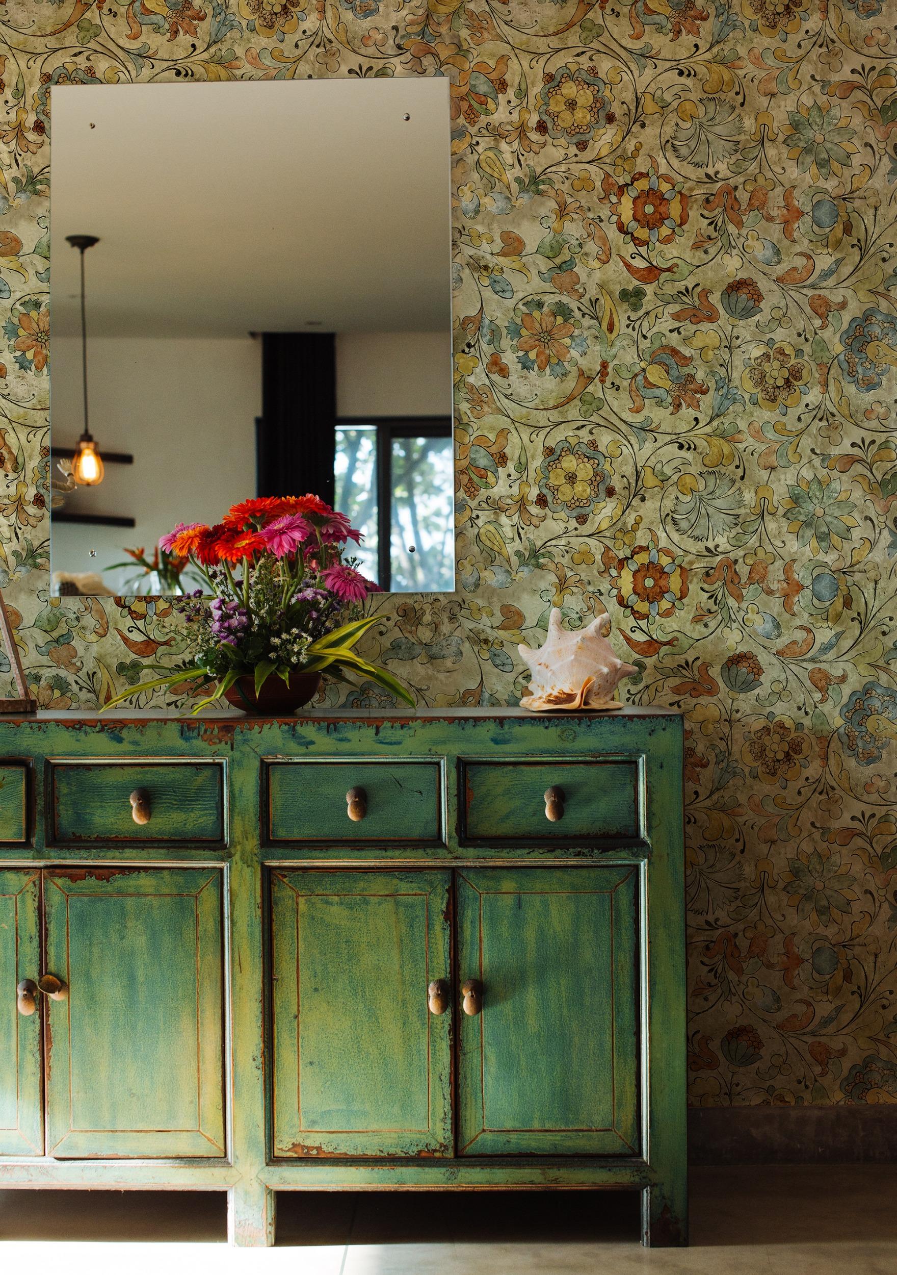 Medieval Flower Pattern Wallpaper Mural