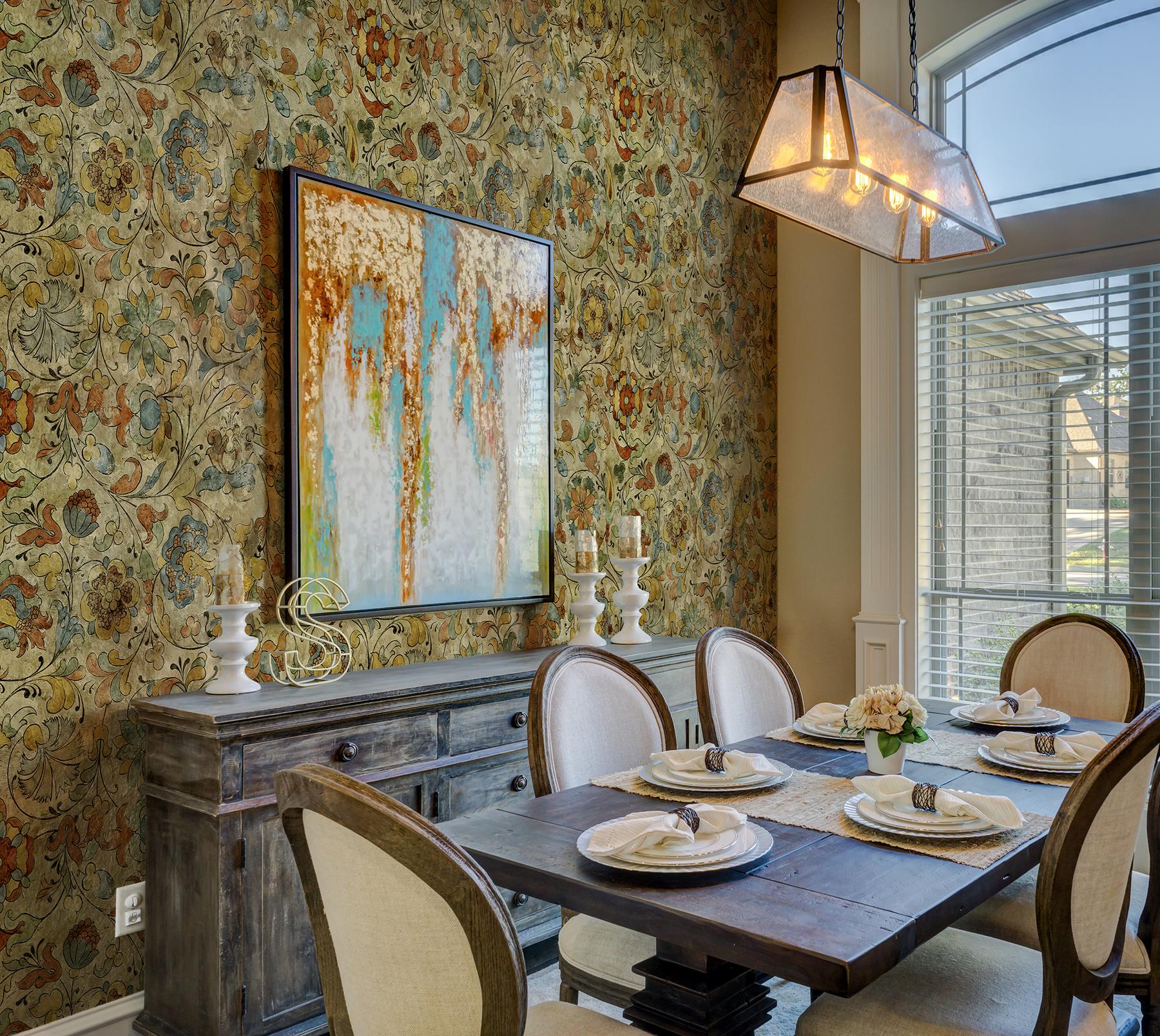 Medieval Flower Pattern Wallpaper Mural