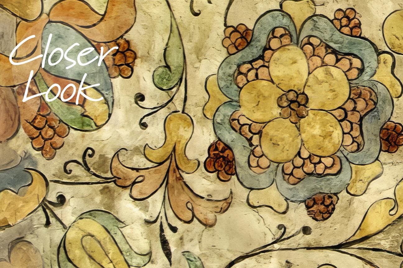 Medieval Flower Pattern Wallpaper Mural