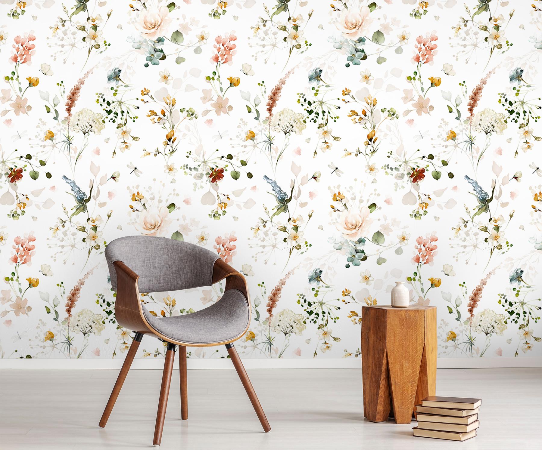 Whimsical Wild Flower Wallpaper Mural