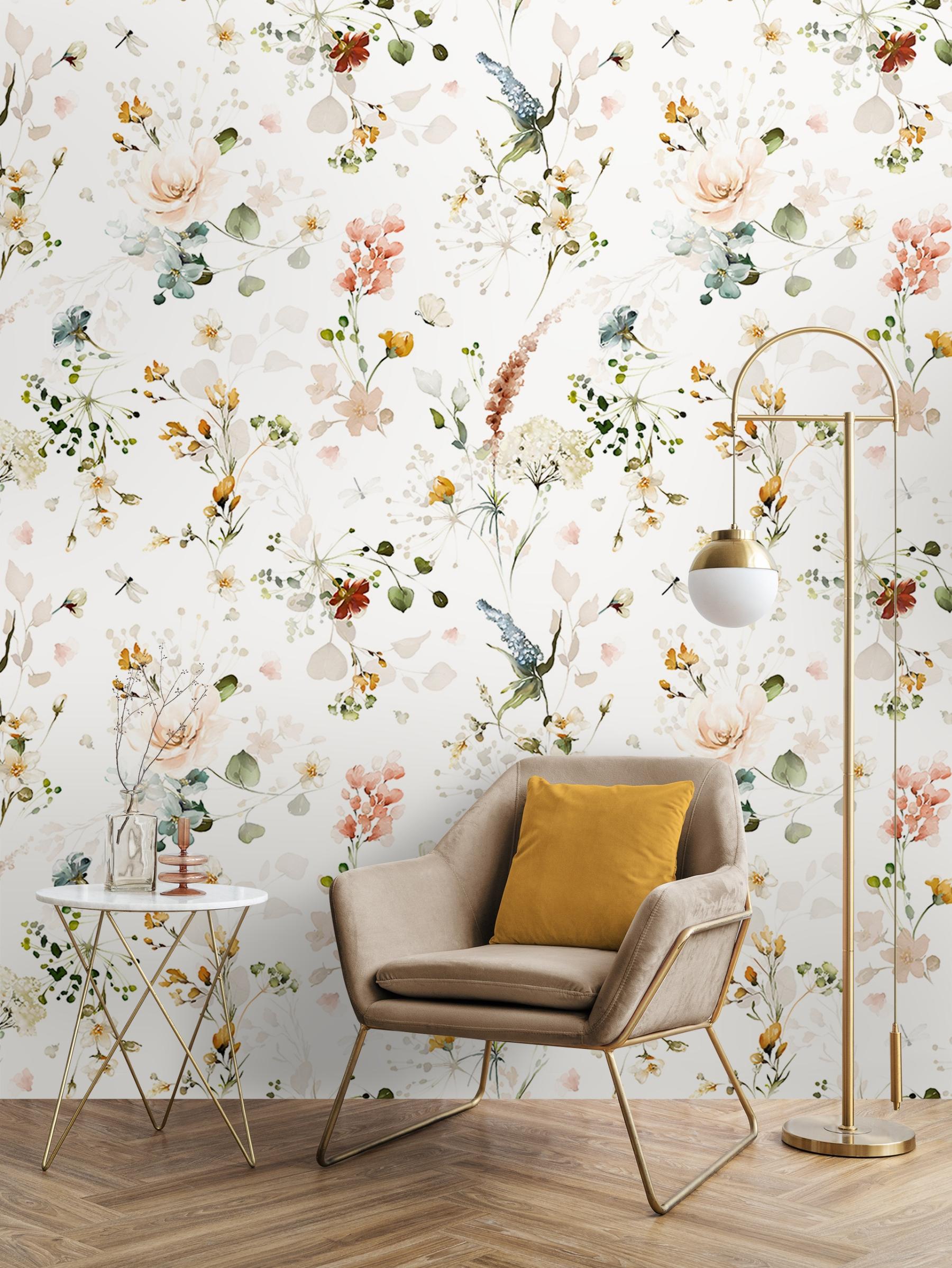 Whimsical Wild Flower Wallpaper Mural