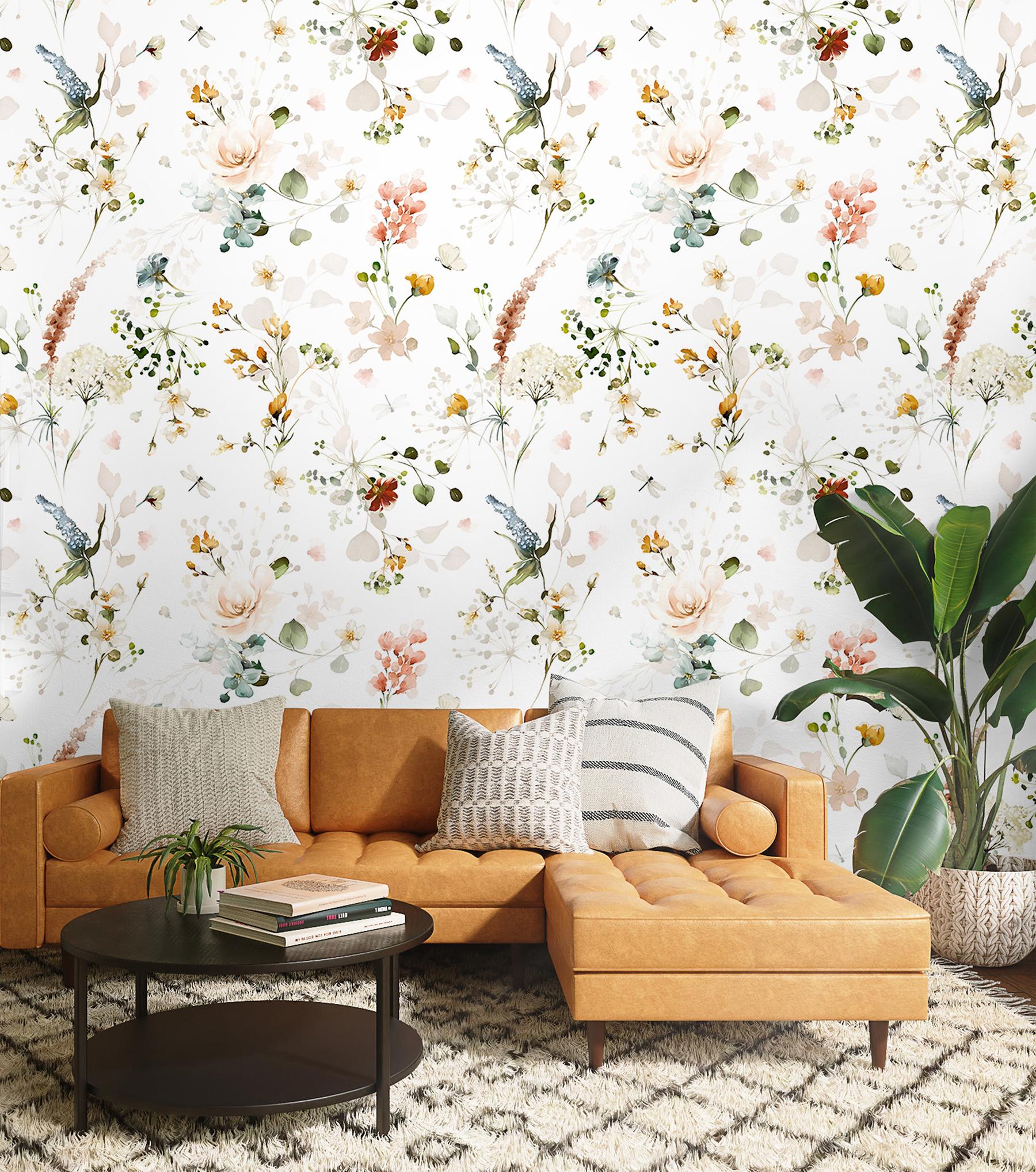 Whimsical Wild Flower Wallpaper Mural