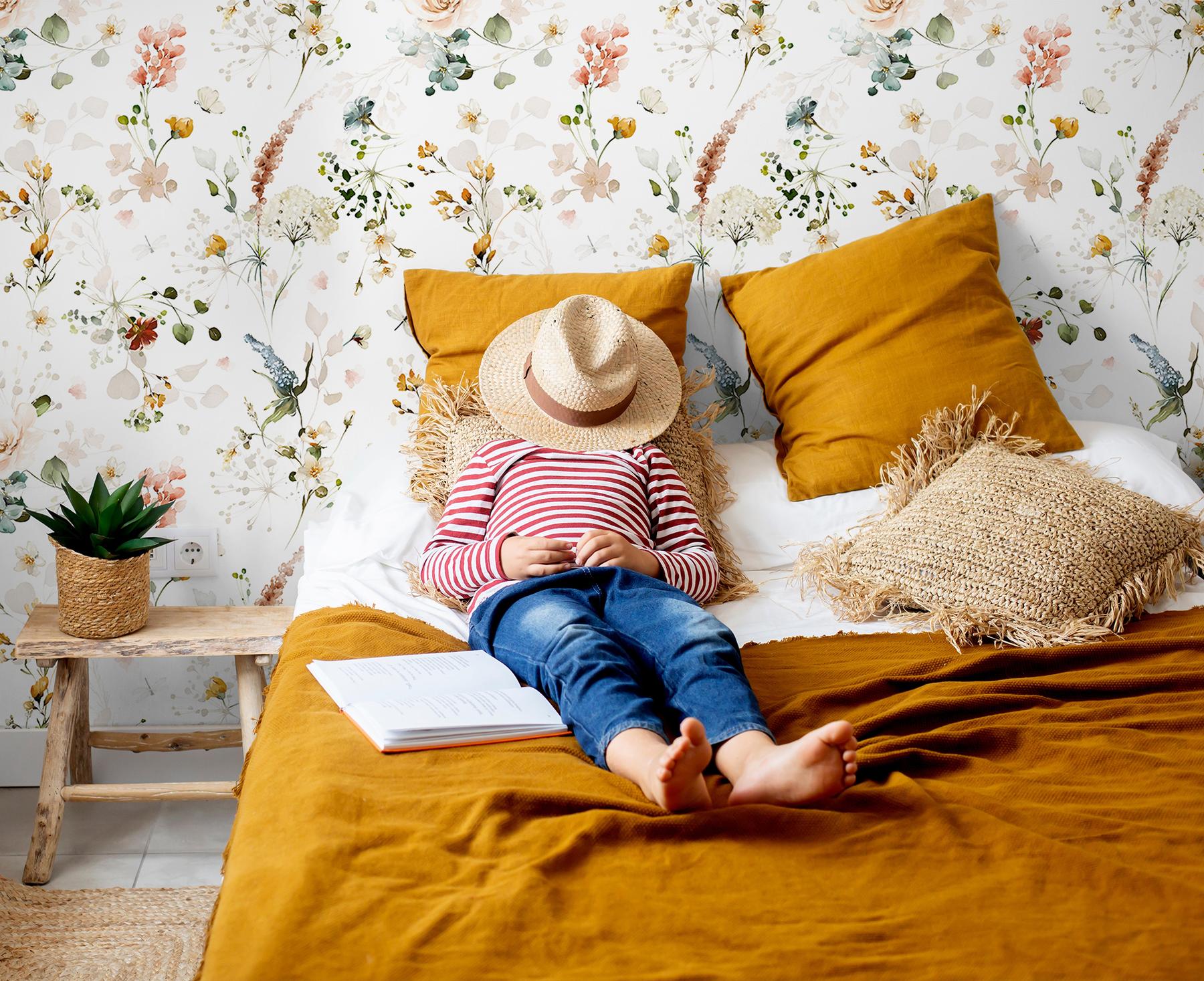 Whimsical Wild Flower Wallpaper Mural