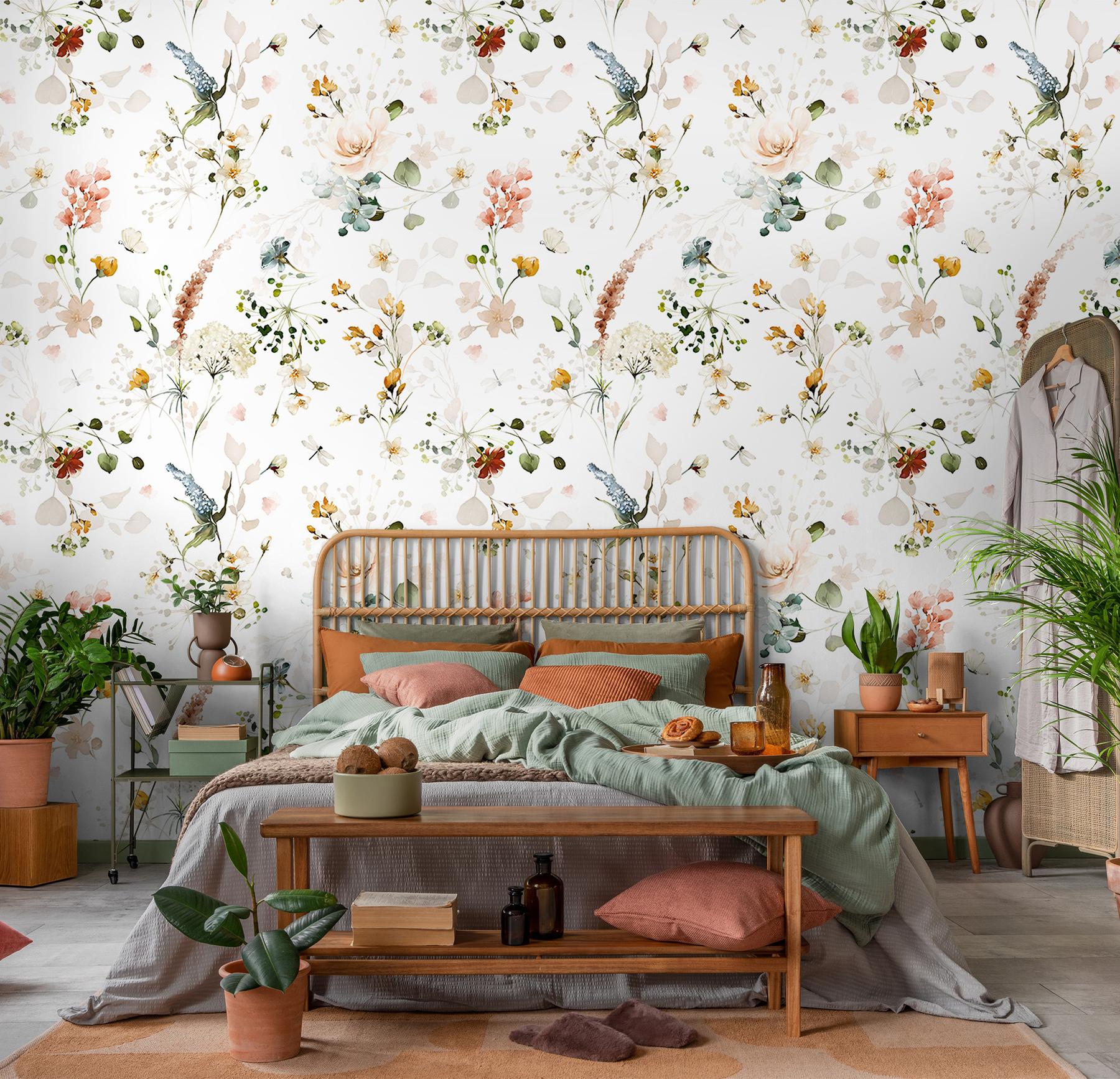 Whimsical Wild Flower Wallpaper Mural